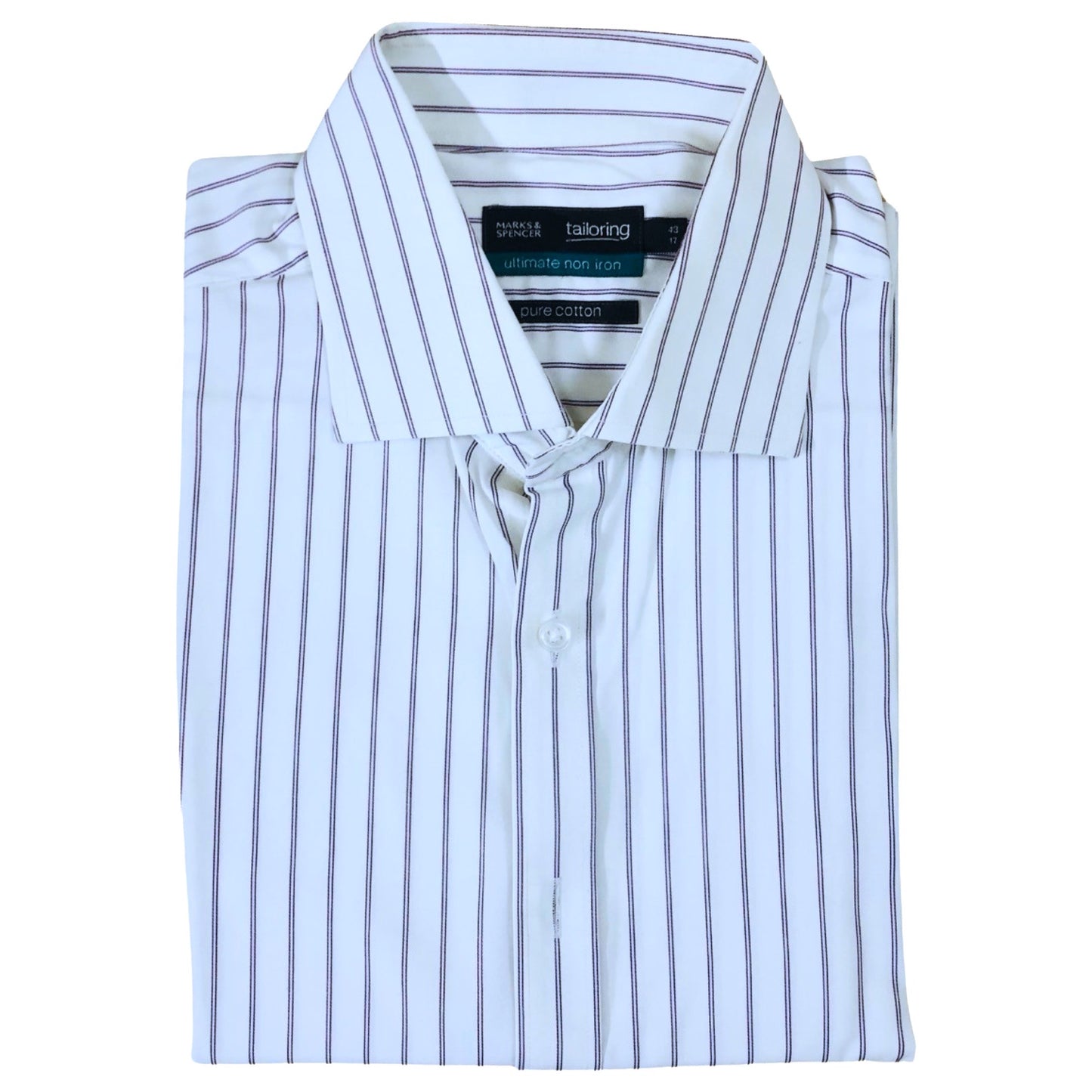 Marks & Spencer White (Purple Stripes) X-L