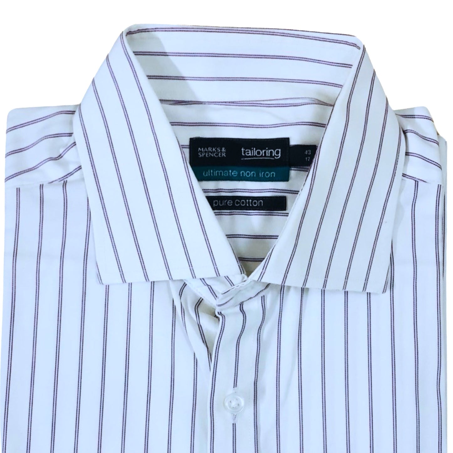 Marks & Spencer White (Purple Stripes) X-L