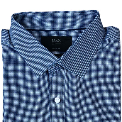 M&S Collection Blue Line small check X-L