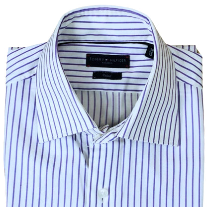 T-H White (Purple stripe) Small  Chest  20"