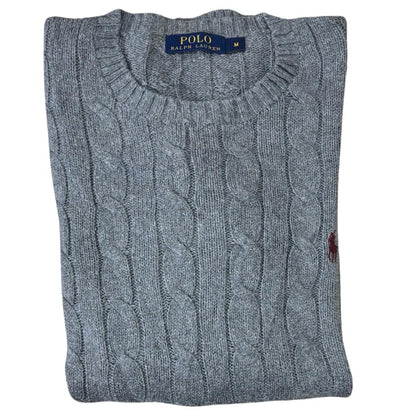 Ralph Lauren Cable-Knit Sweater Heather Grey Large