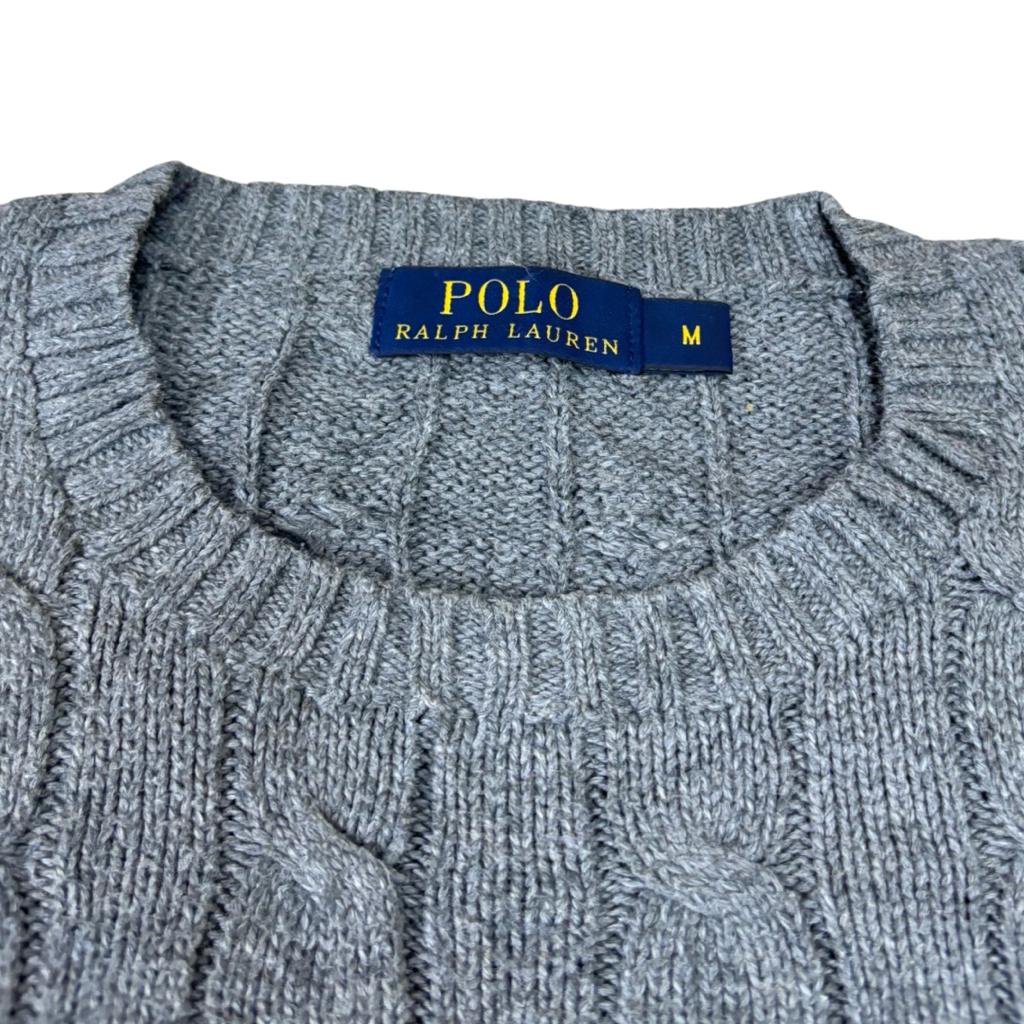 Ralph Lauren Cable-Knit Sweater Heather Grey Large