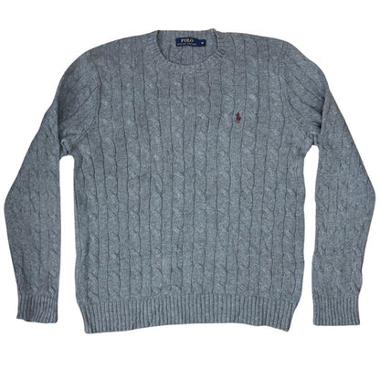 Ralph Lauren Cable-Knit Sweater Heather Grey Large