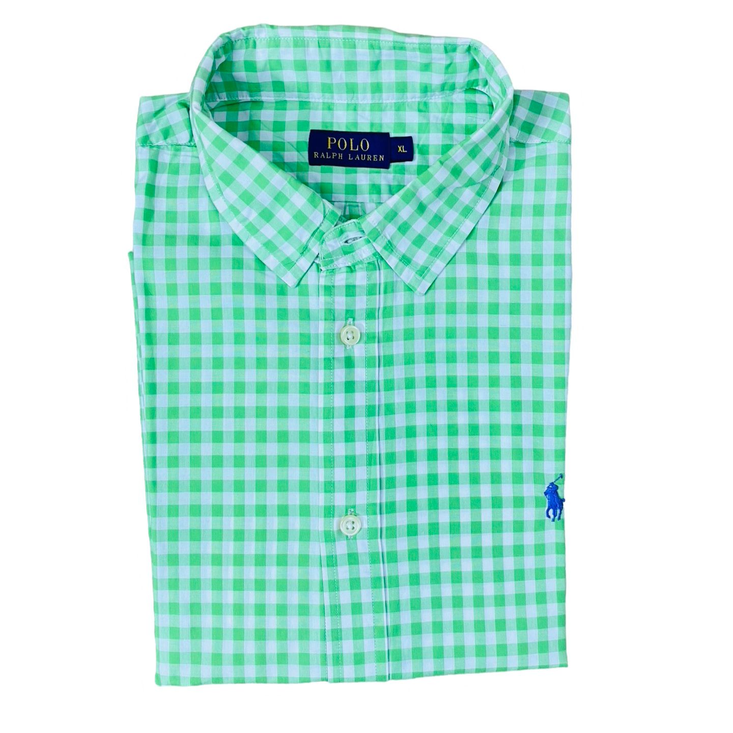 RL Neon green small box check Small  Chest 20"