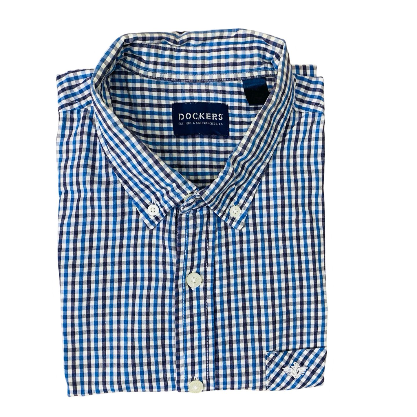 Dockers Navy Blue Small check  Large  Chest 23”