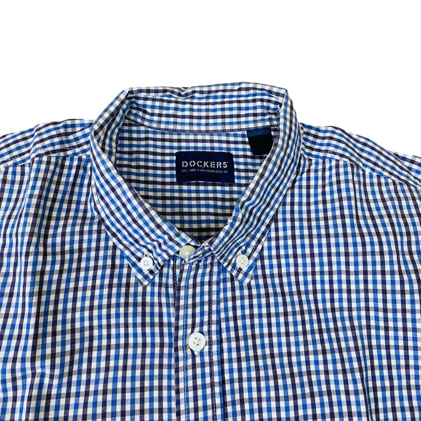 Dockers Navy Blue Small check  Large  Chest 23”