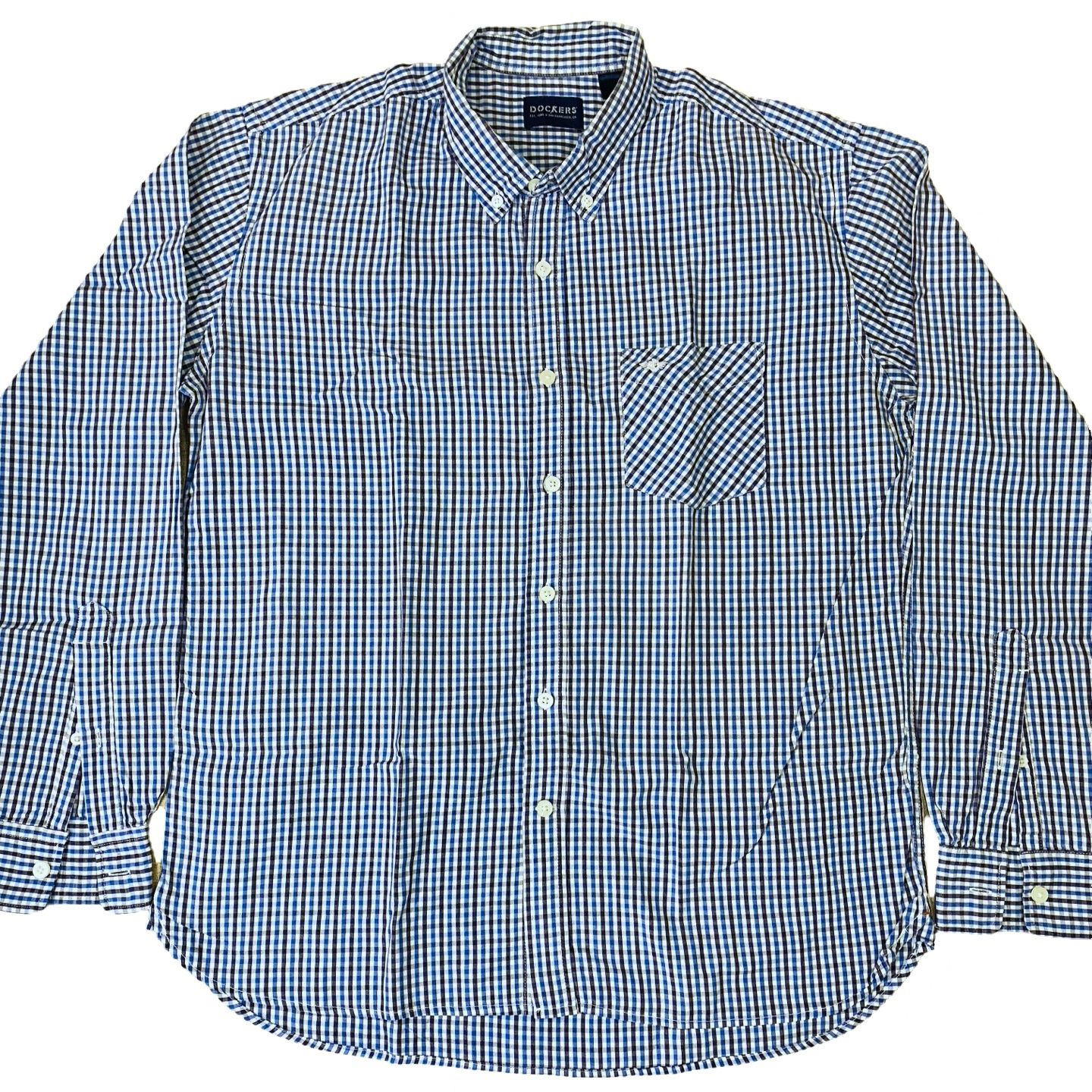 Dockers Navy Blue Small check  Large  Chest 23”