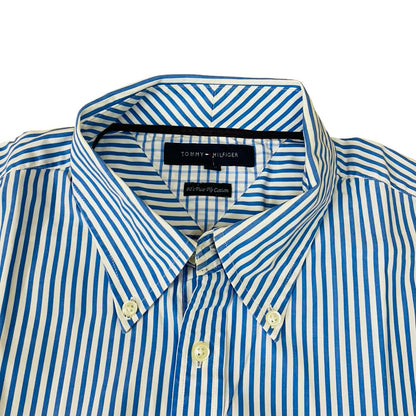 T-H blue bold stripes  Large  Chest 25.5”