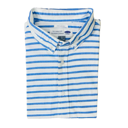 ON blue bold horizontal stripes  Large  Chest 23.5”