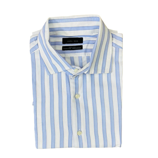 Zara Man Lilic Stripes  Large  Chest 23”