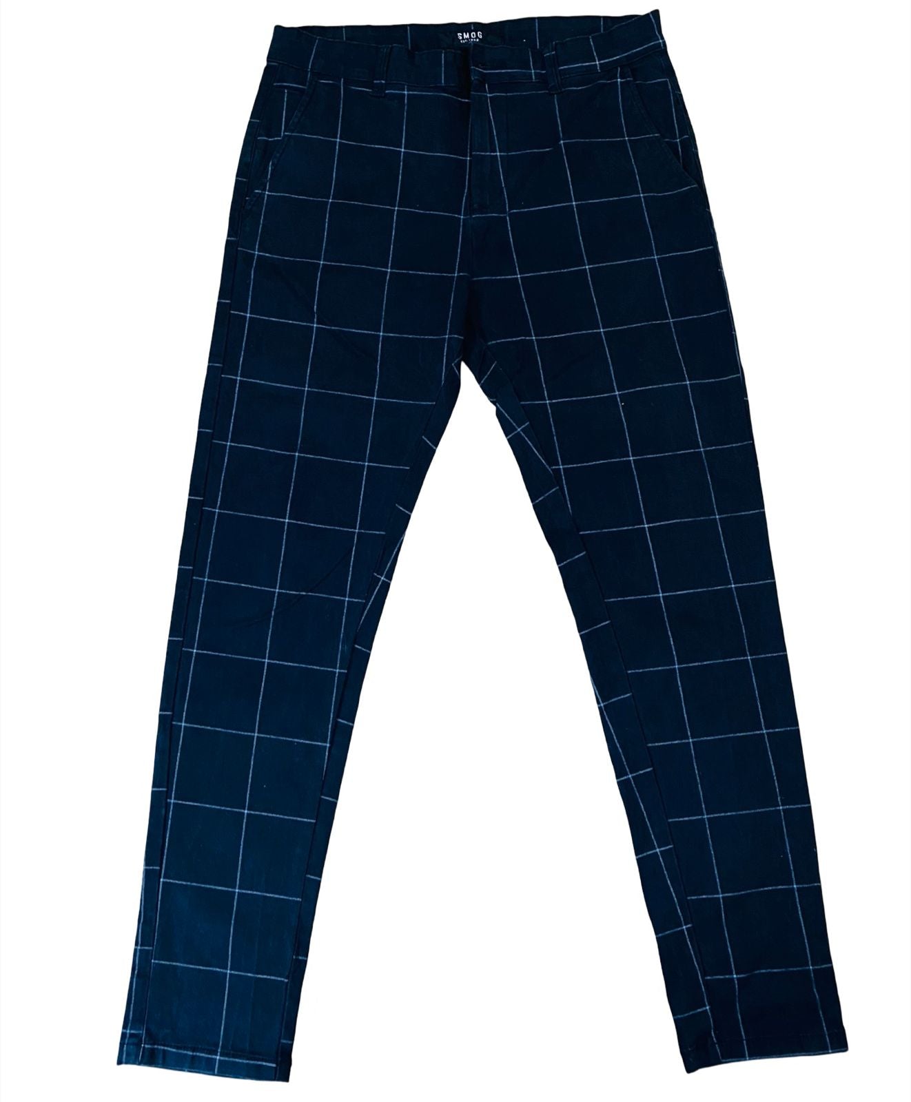 Smog Black Line box check cotton pants [Waist 31” Length 37.5”]