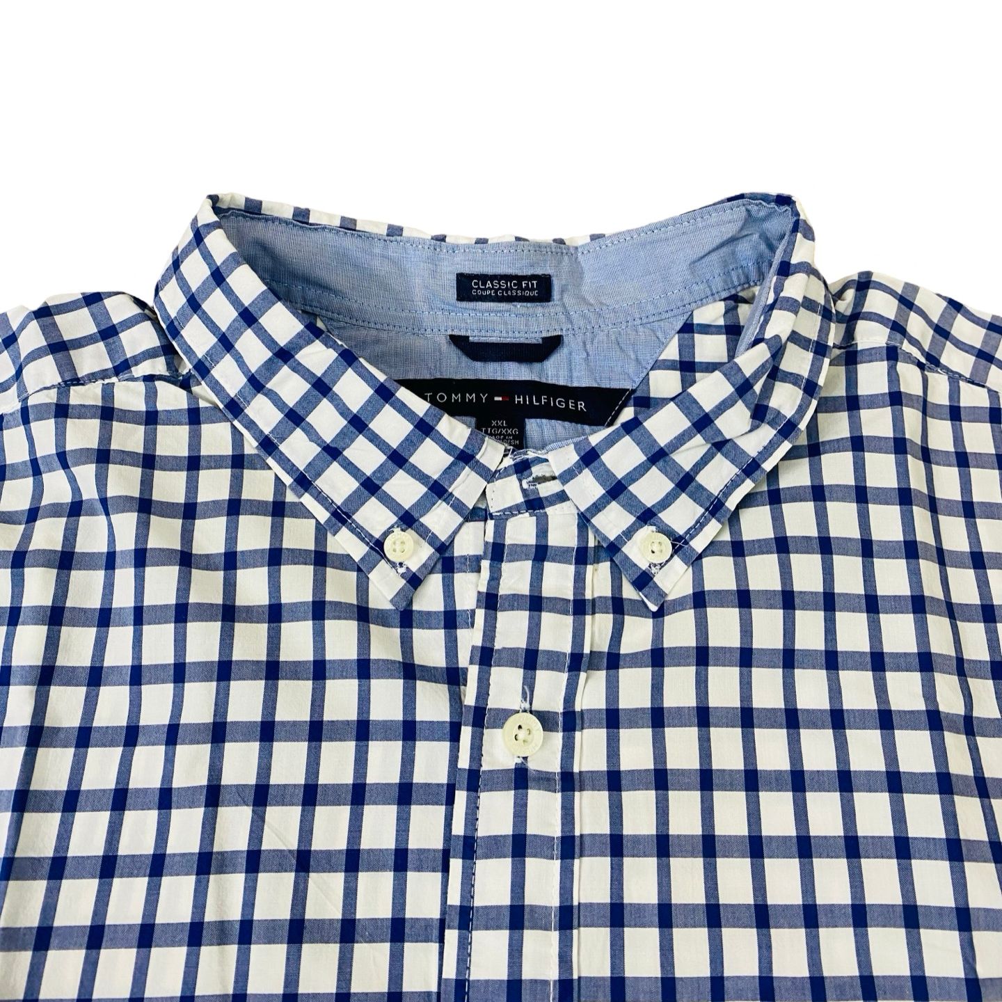 T-H Blue check [X-L Chest 27”] Half Sleeve