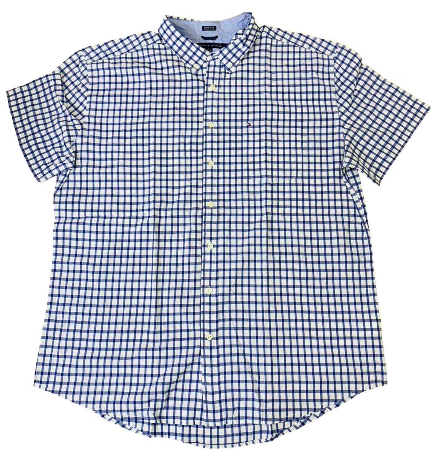 T-H Blue check [X-L Chest 27”] Half Sleeve