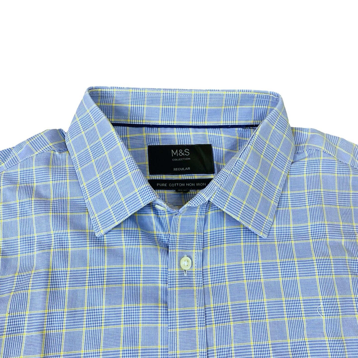 M&S collection Blue line box check [X-L Chest 26”]