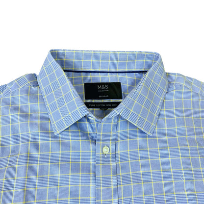 M&S collection Blue line box check [X-L Chest 26”]