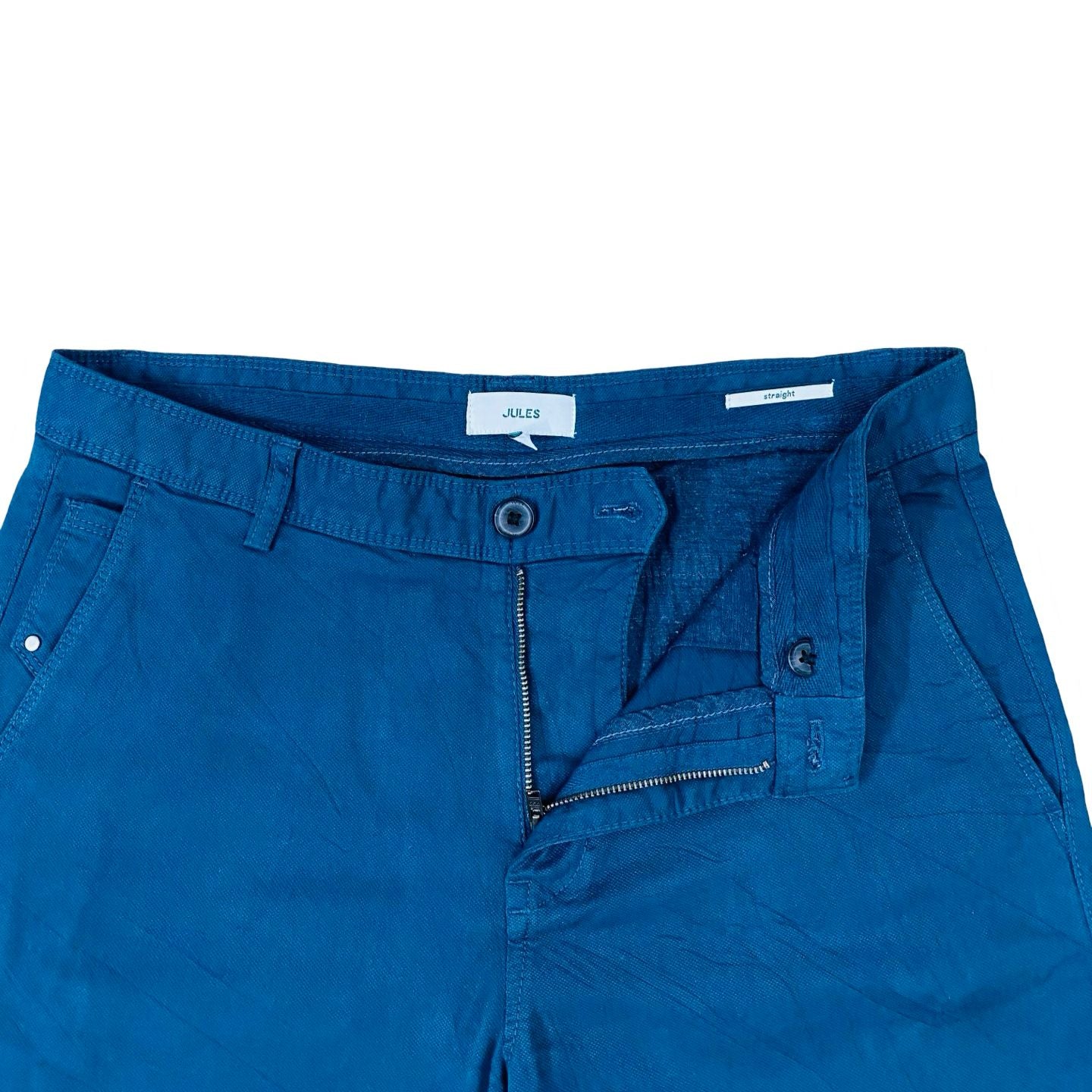 Navy Blue Texture Cotton Chino [Waist 32” Length 40.5”]