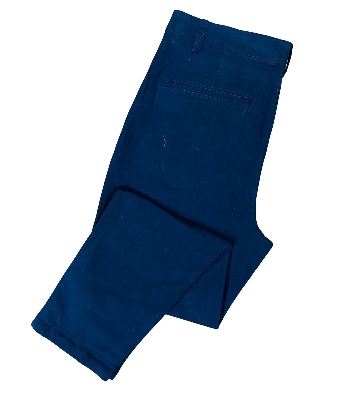 Navy Blue Cotton Chino [Waist 34” Length 38”]