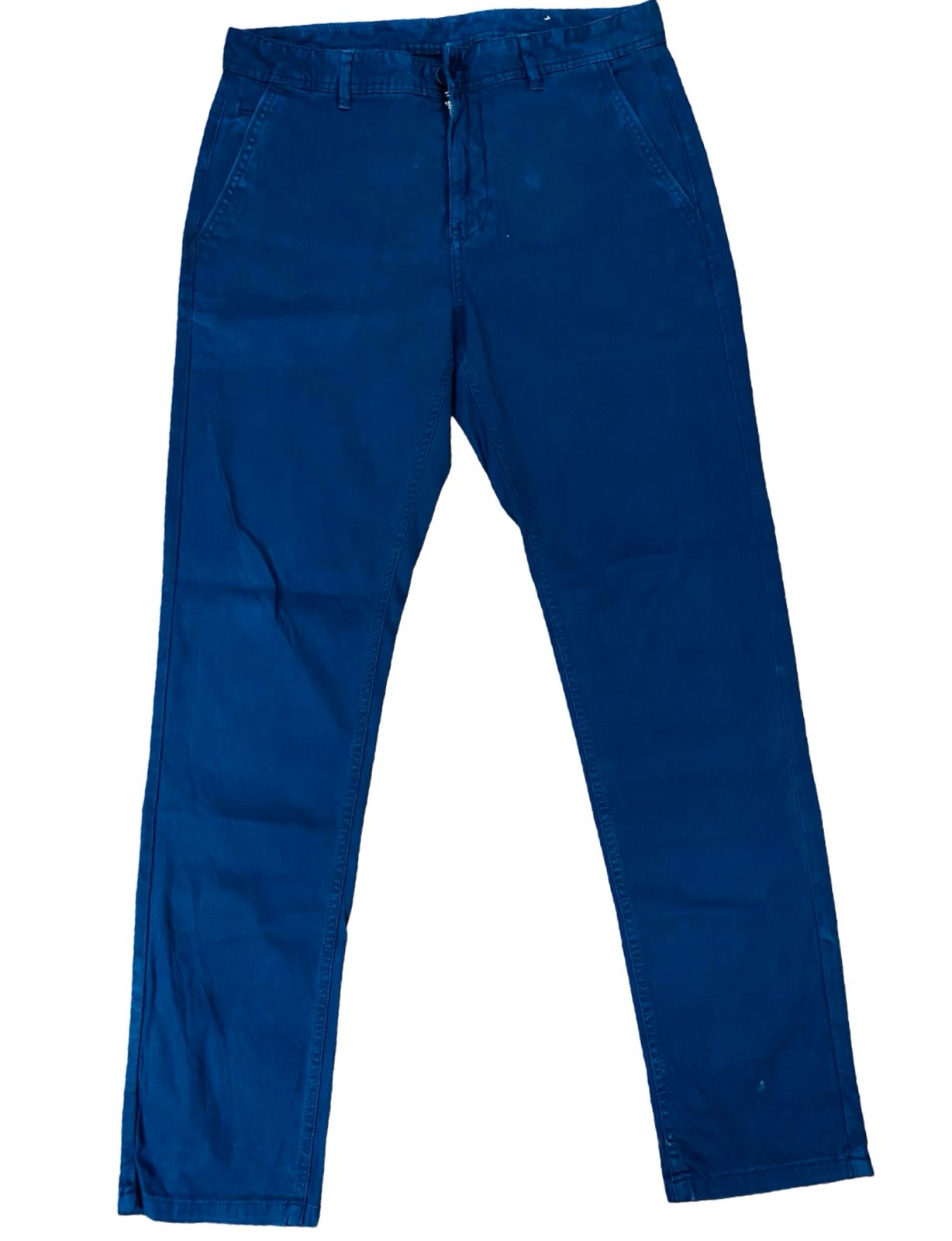 Navy texture Cotton Chino [Waist 34.5” Length 42.5”]