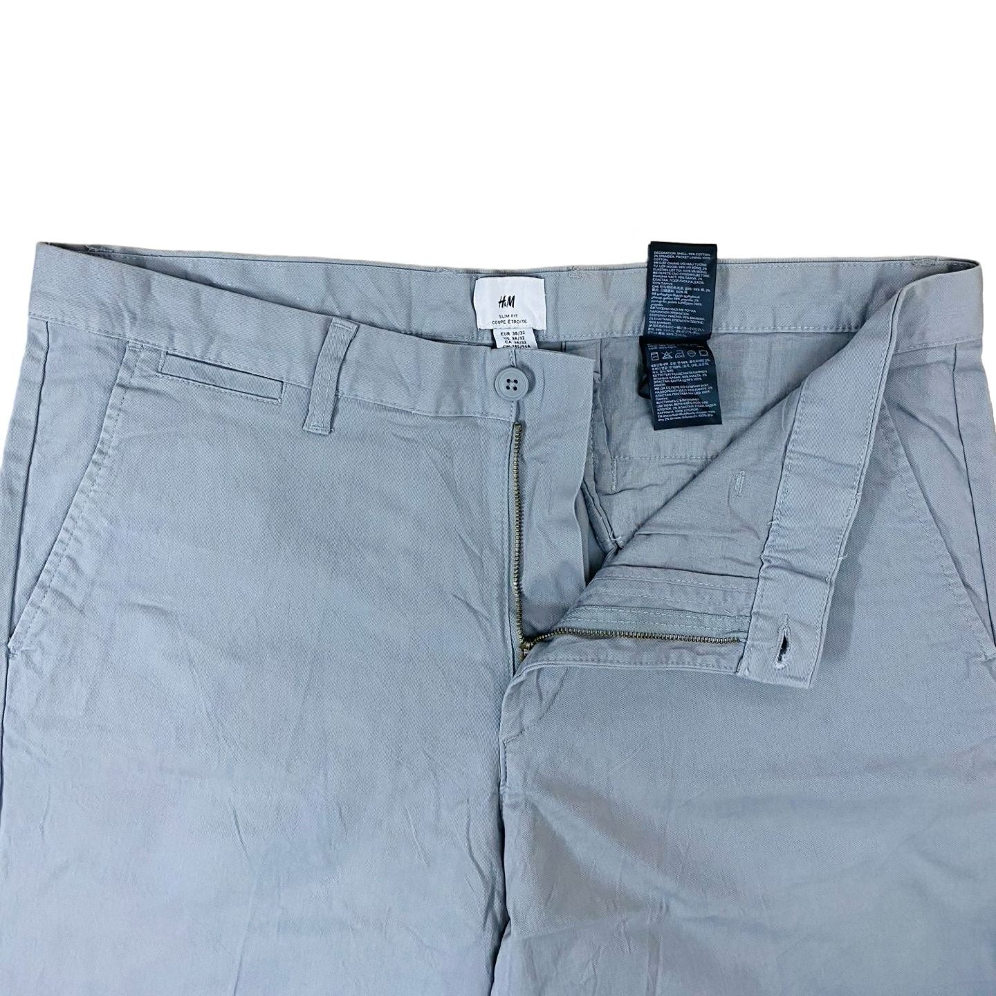 Ash Grey Cotton Chino [Waist 38” Length 41.5”]