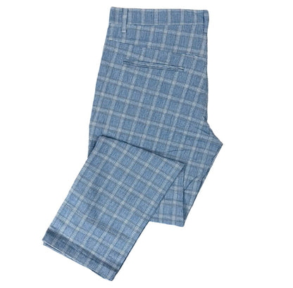 Checkered Cotton Chino [Waist 34” Length 37”]