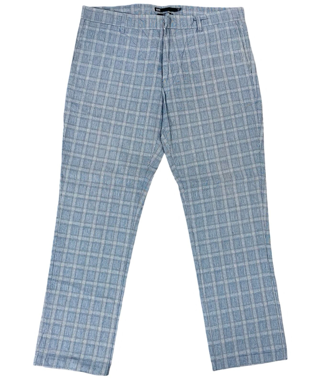 Checkered Cotton Chino [Waist 34” Length 37”]