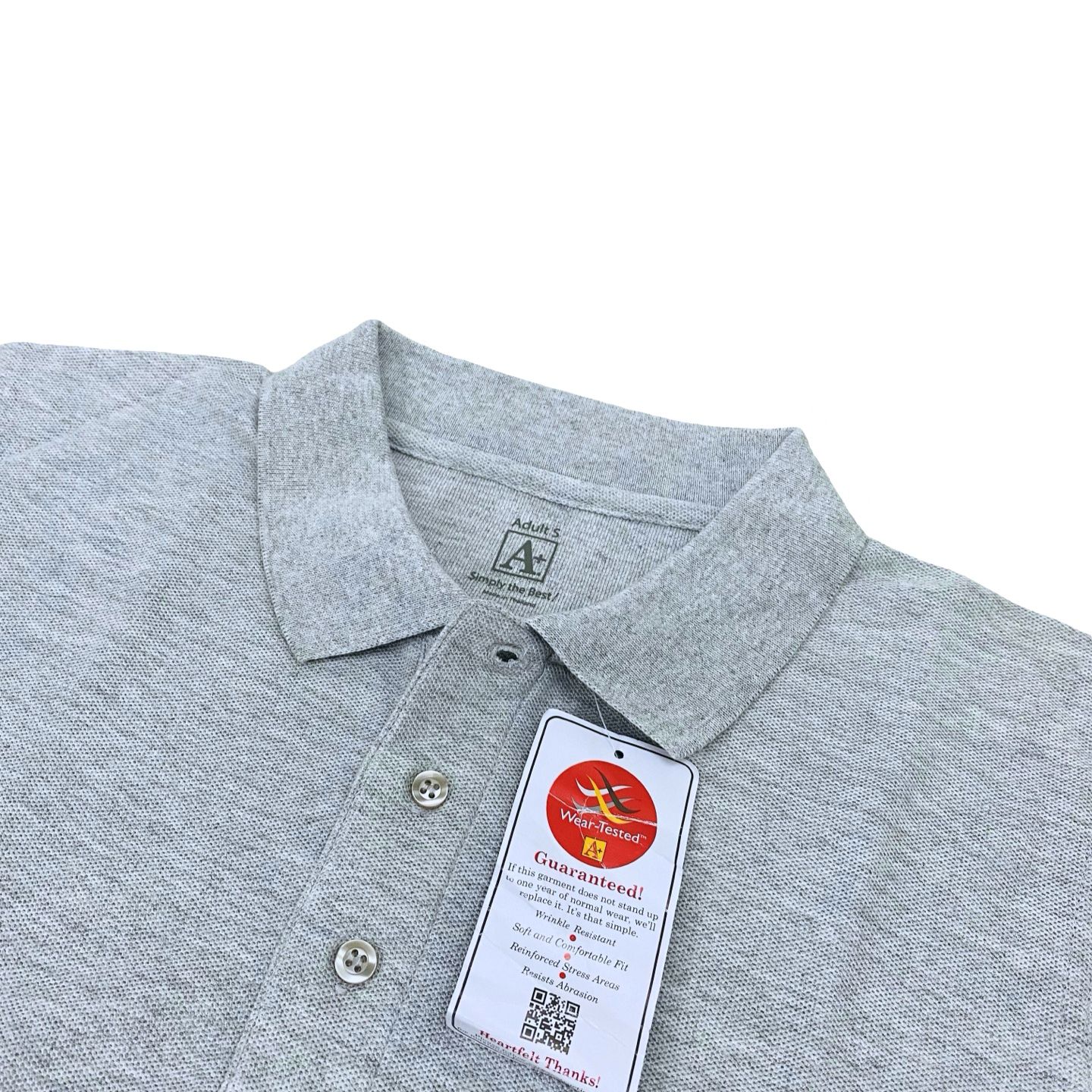 Adults - Ash grey Winter Polo - Small [Chest 18.5”]