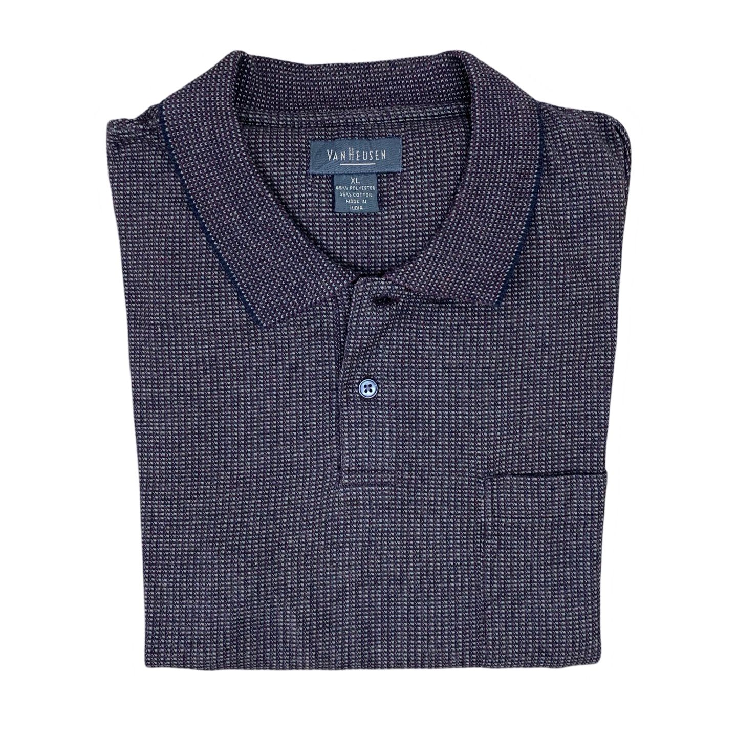 Van Heusen - Brown textured Winter Polo - Large [Chest 24.5”]