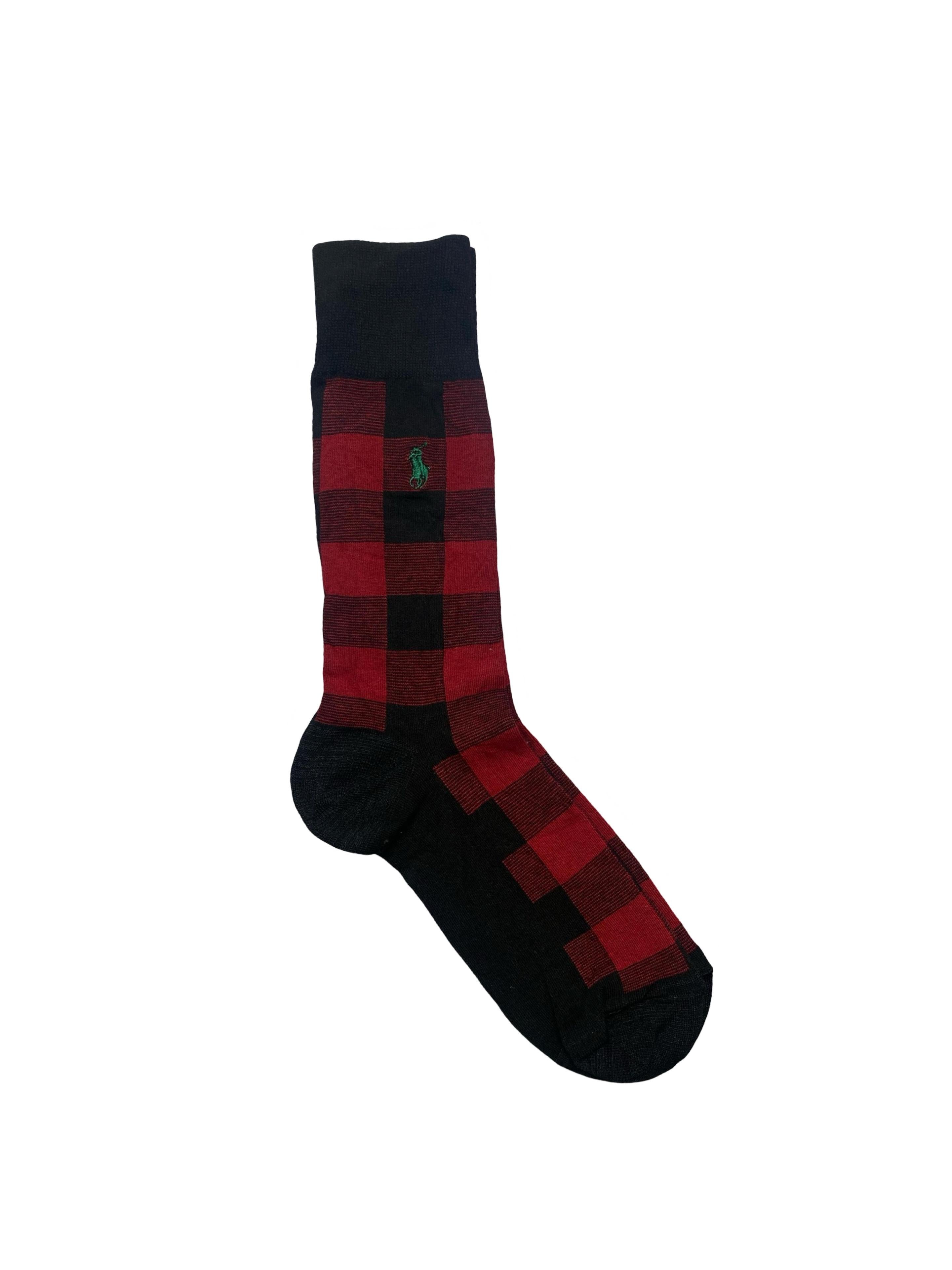 Polo Ralph Lauren Men’s Socks – Buffalo Check, Stripes & Classic Black | Pack of 3 | Size: US 6-12