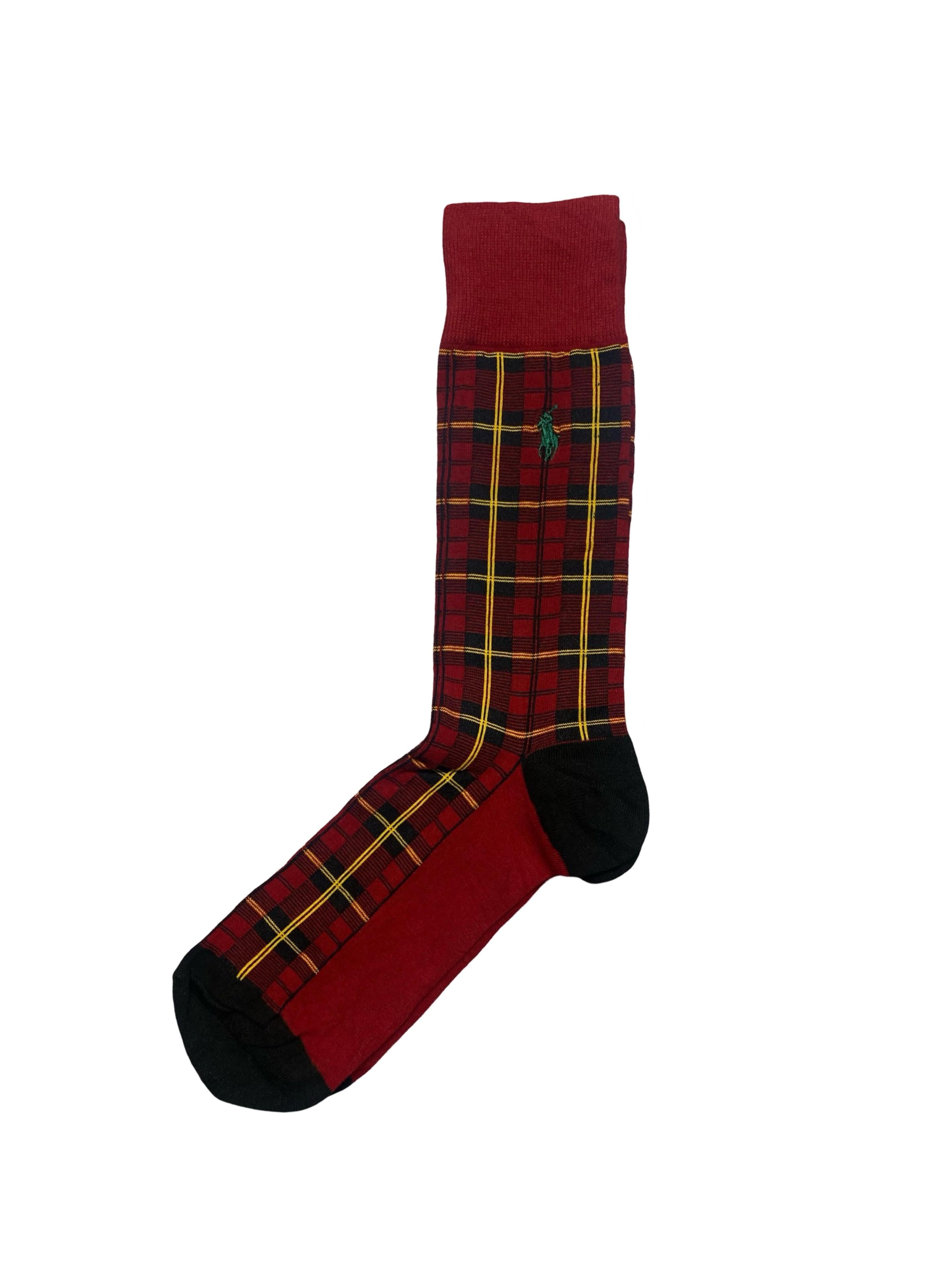 Polo Ralph Lauren Men’s Socks – Plaid, Striped & Classic Black | Pack of 3 | Size: US 6-12