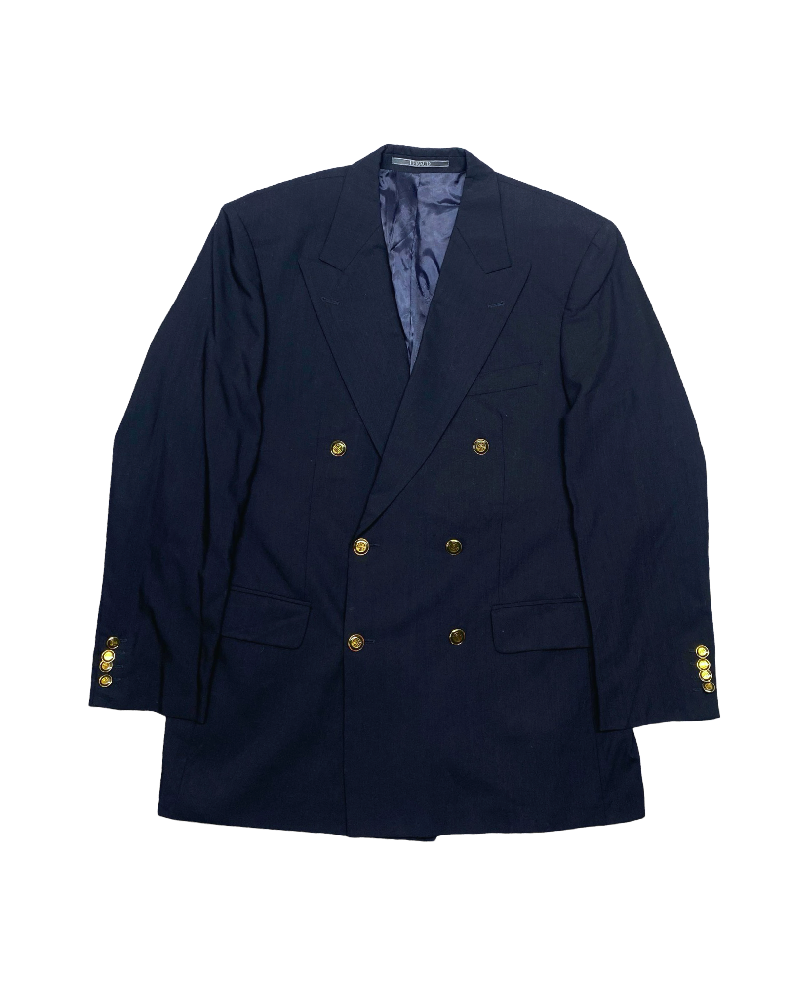 Feraud Black Double-Breasted Blazer | Size 52 | Medium