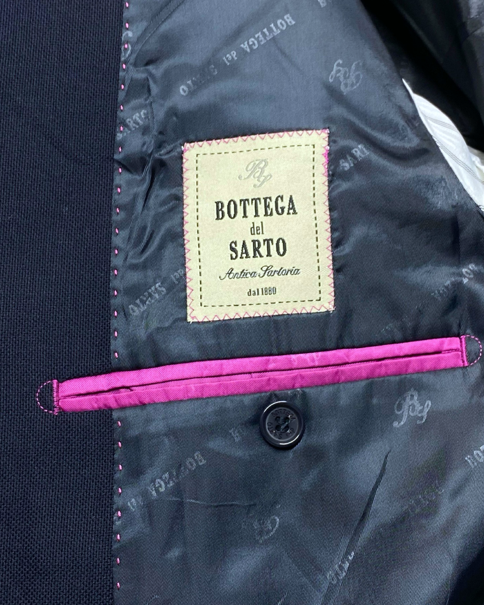 Bottega del Sarto Navy Blue Fine Worsted Wool Blazer | Size Medium