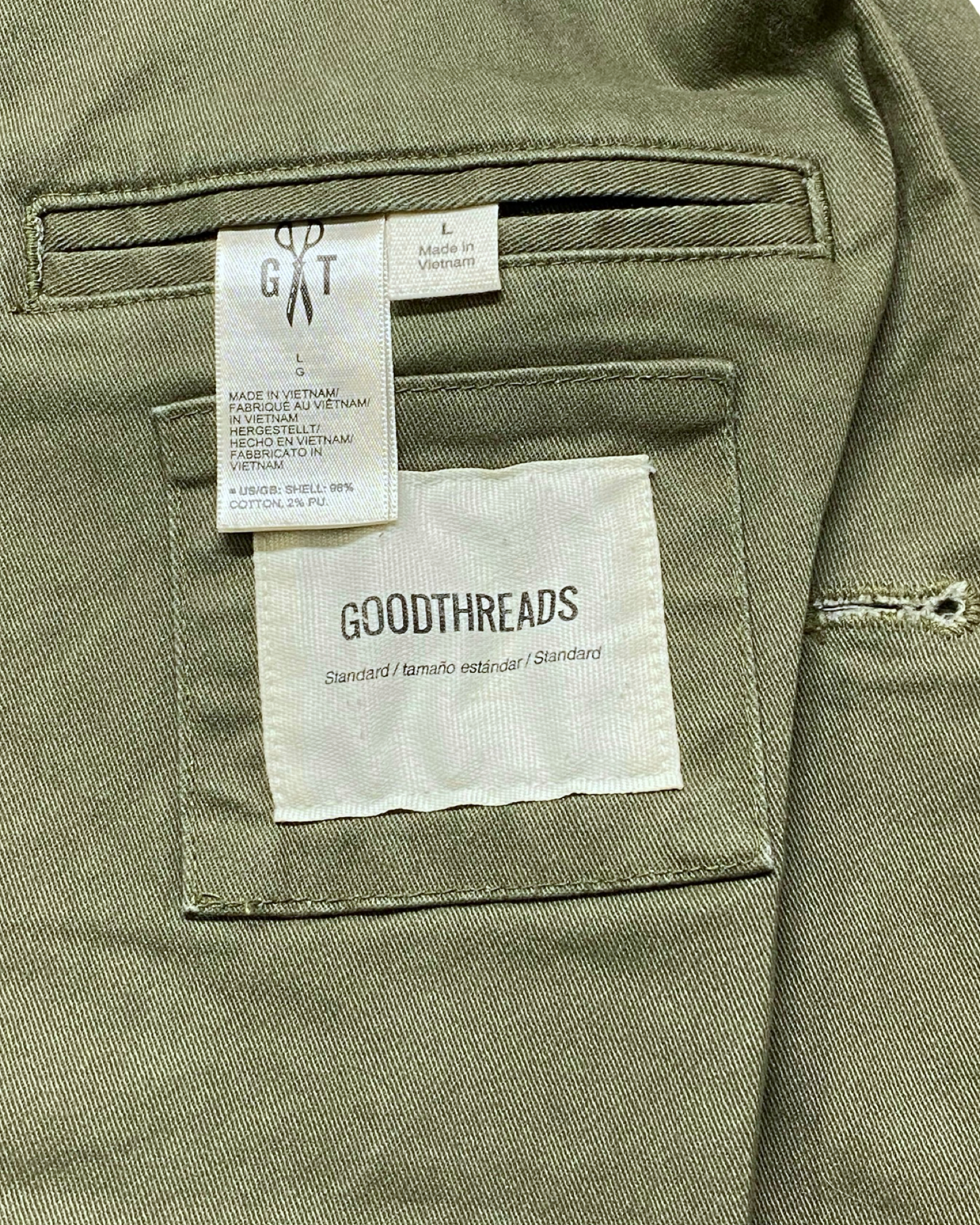 Goodthreads Green Cotton Blazer | Size Large | Chest 23”
