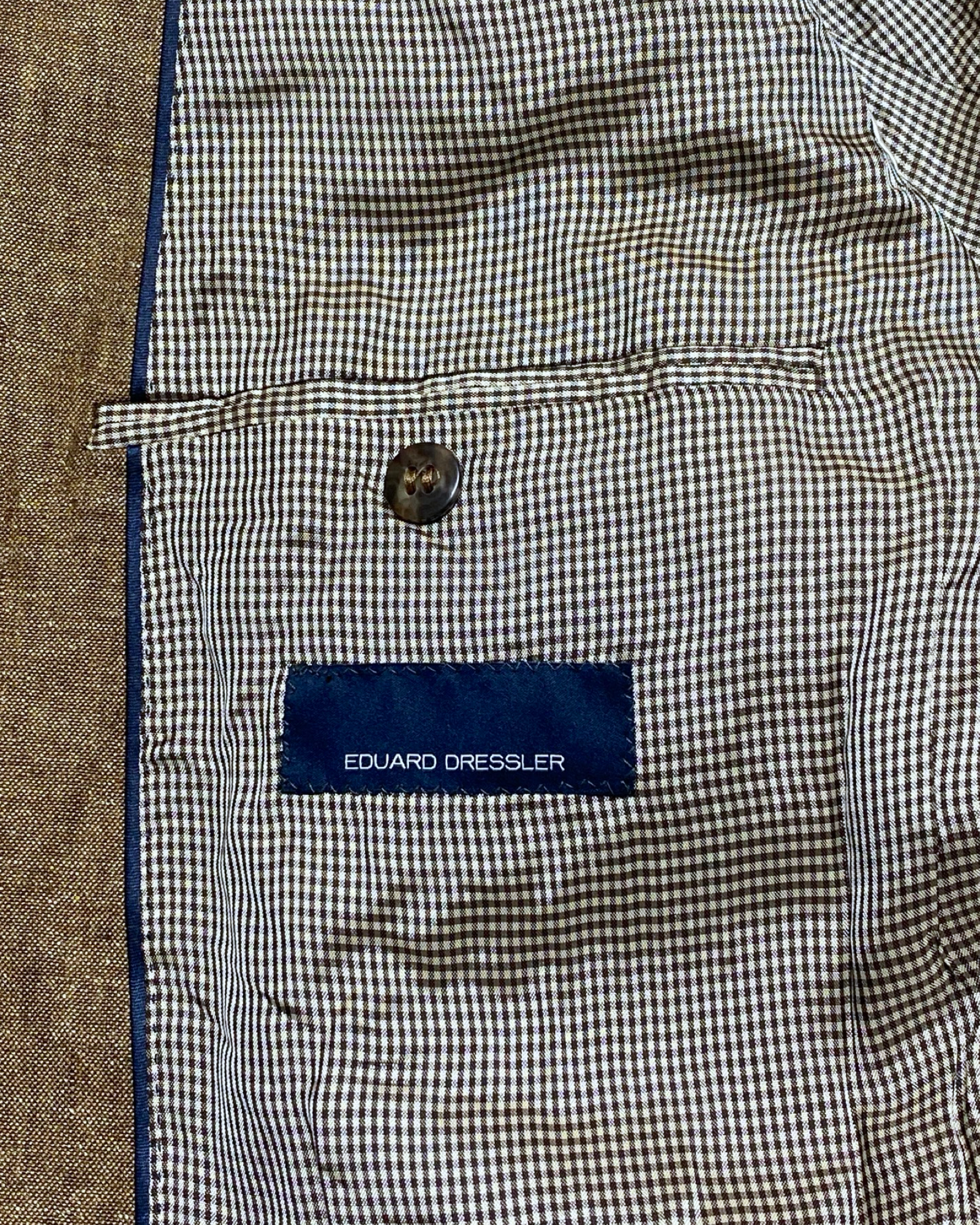 Eduard Dressler Light Brown Linen Blazer | Size Large