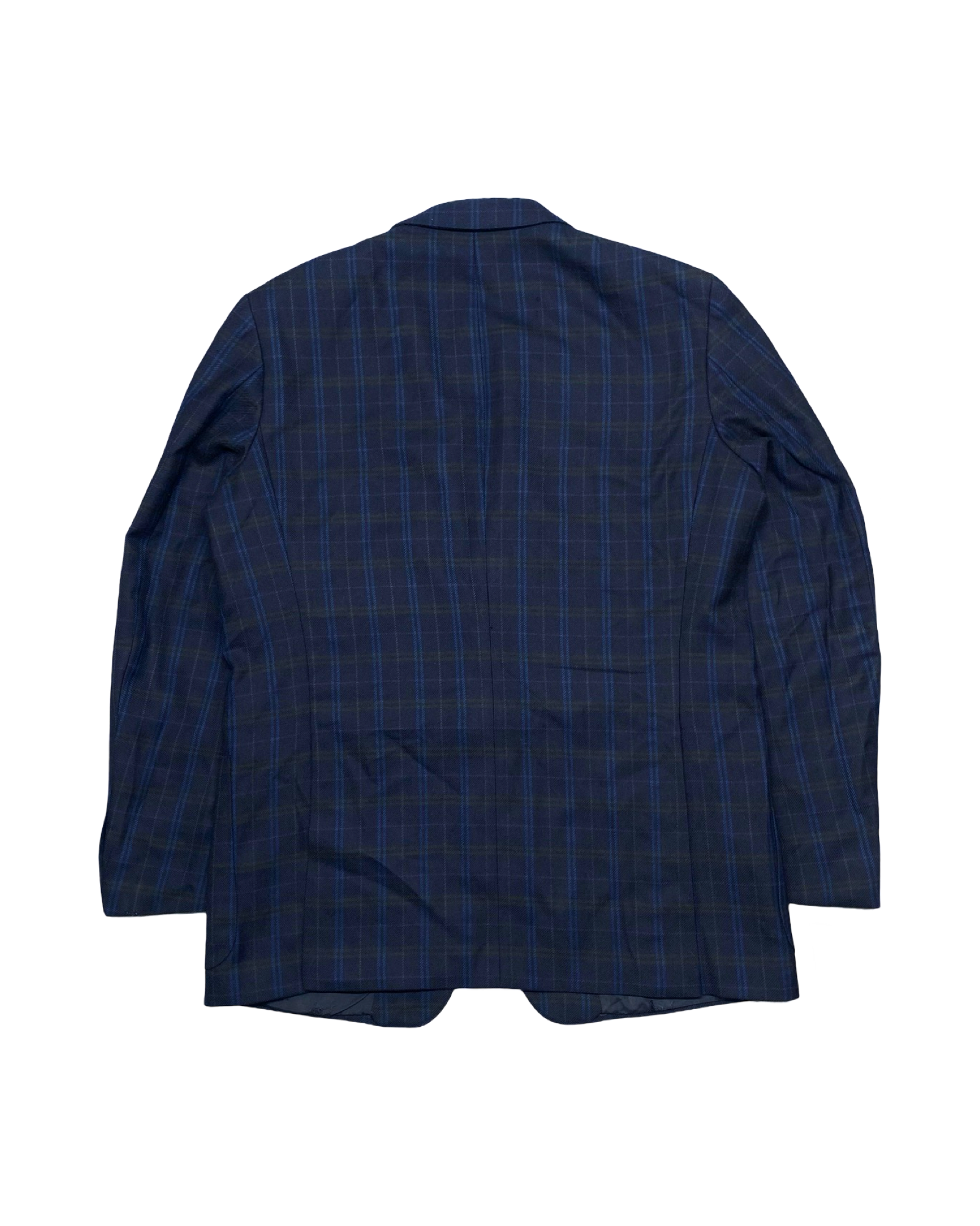 Burberrys Navy Blue Plaid Blazer | Size Large