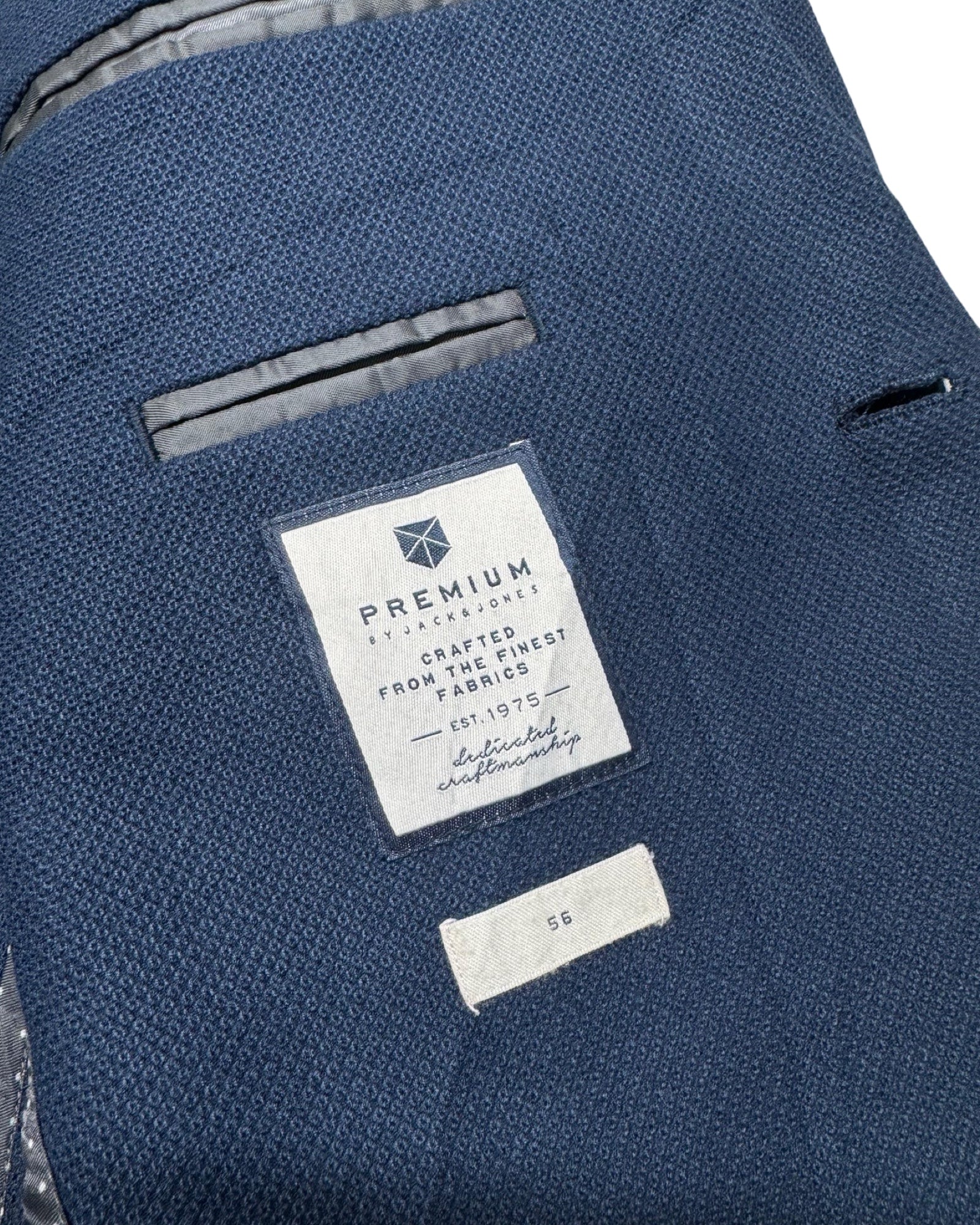Jack & Jones Blue Soft-Textured Blazer | Size 56 (Medium/Large)