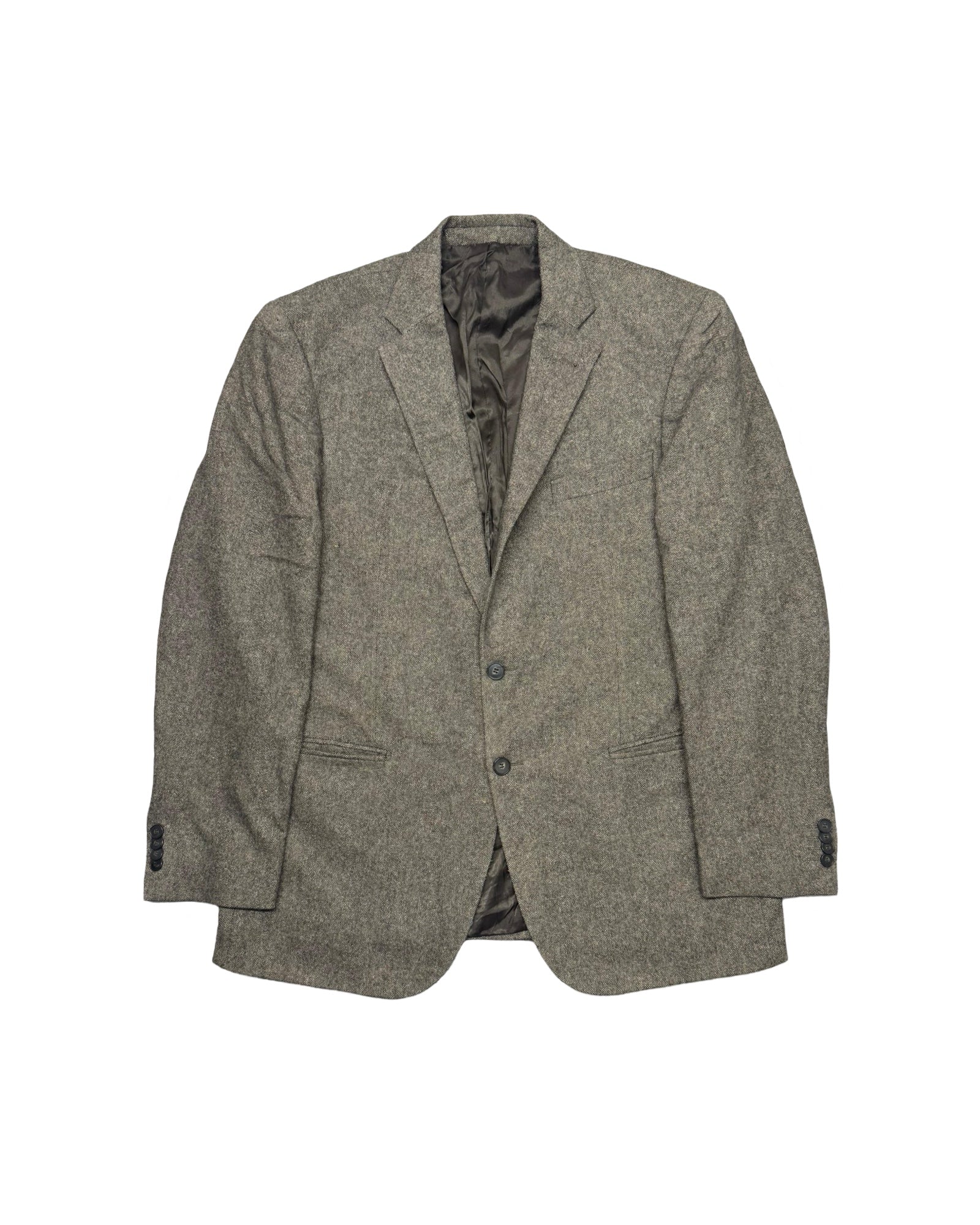 Brummell Brown Knitted Virgin Wool Blend Blazer | Size 54 (Medium/Large)