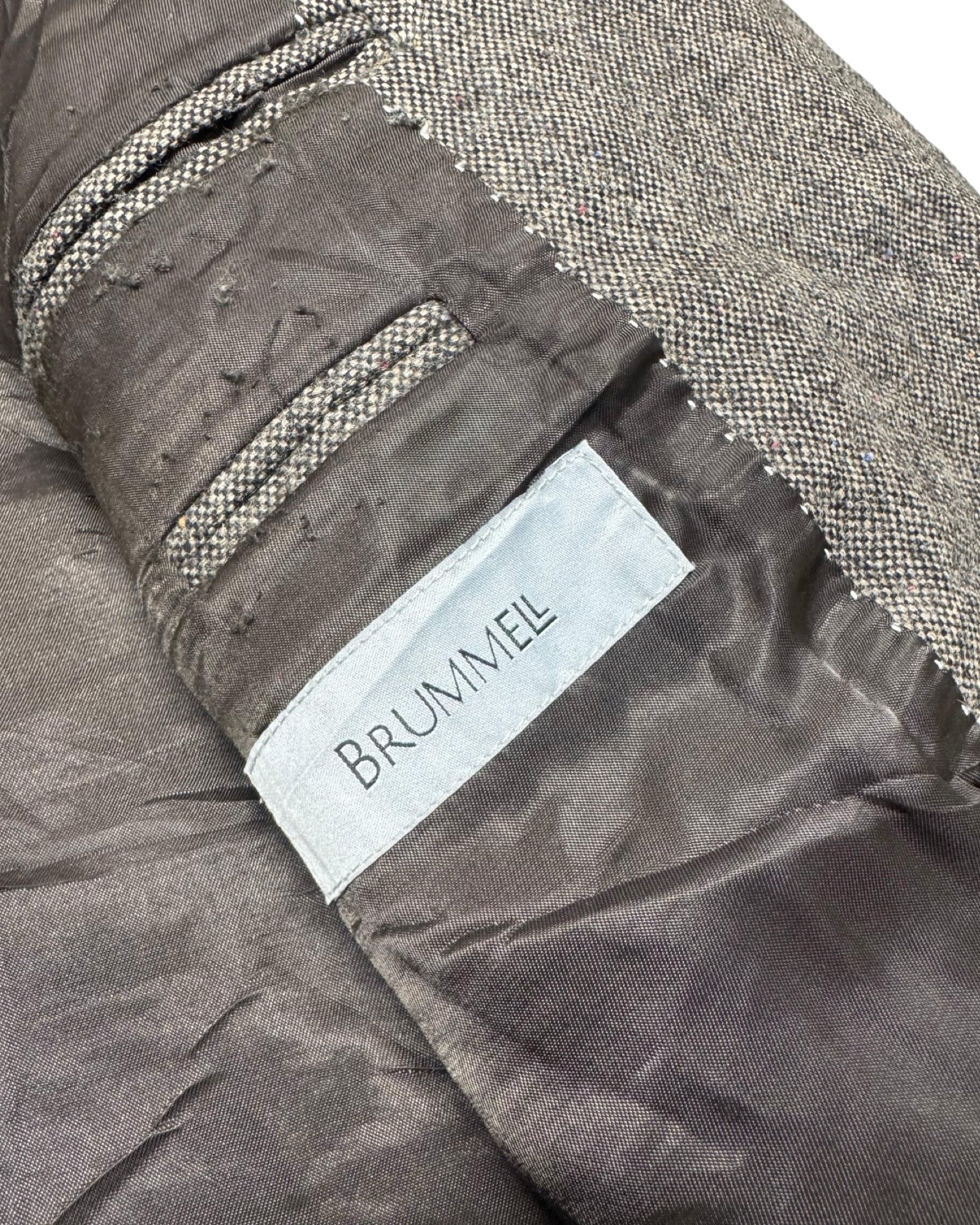 Brummell Brown Knitted Virgin Wool Blend Blazer | Size 54 (Medium/Large)