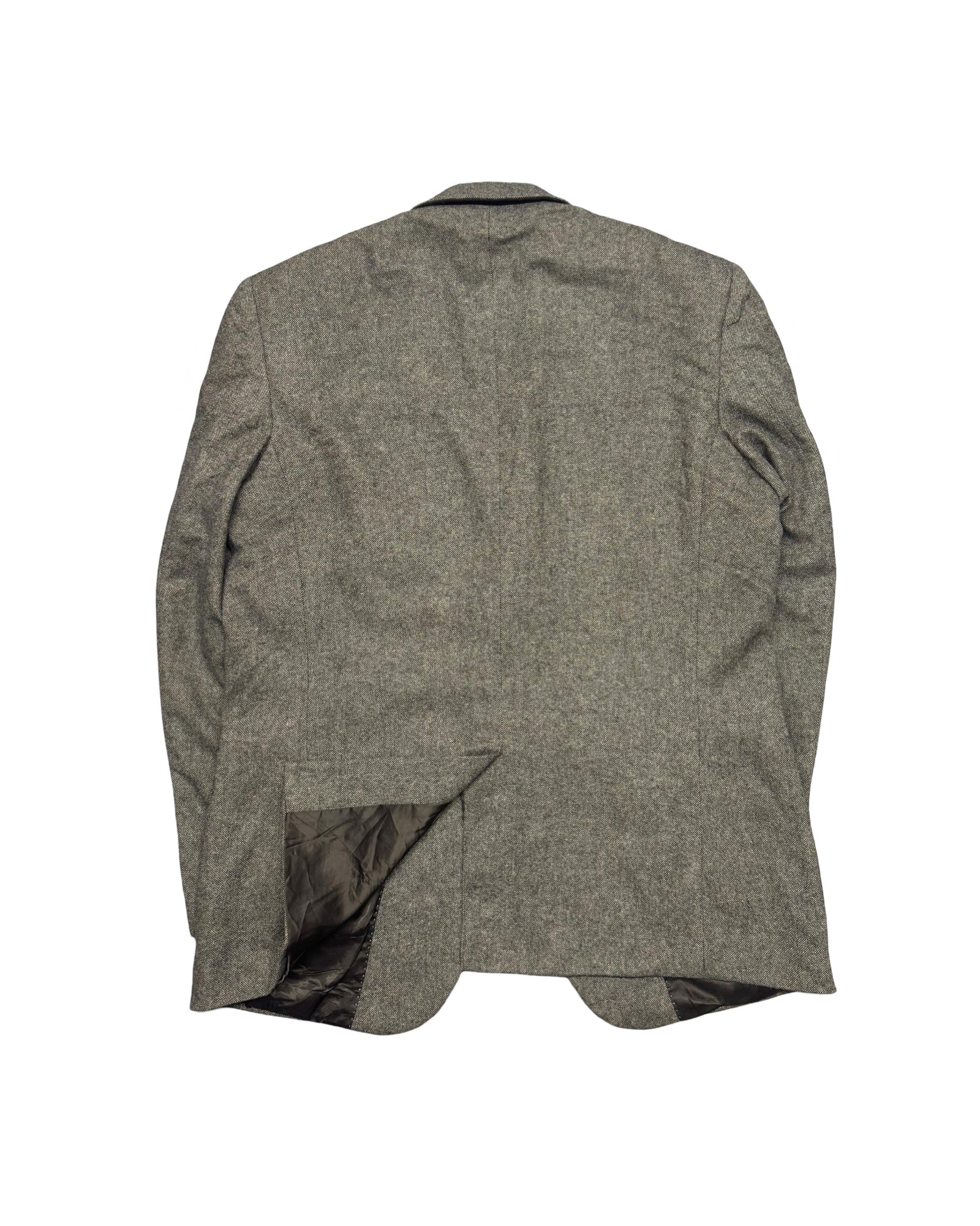 Brummell Brown Knitted Virgin Wool Blend Blazer | Size 54 (Medium/Large)