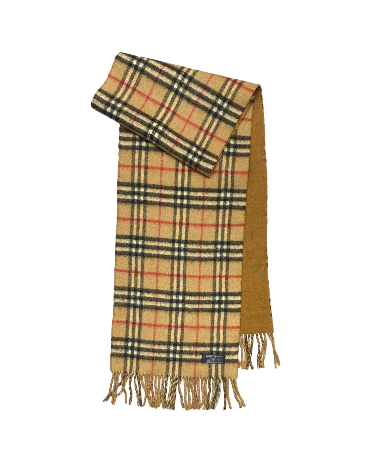 Burberry Beige Check Reversible Wool Scarf (0143) – 100% Wool