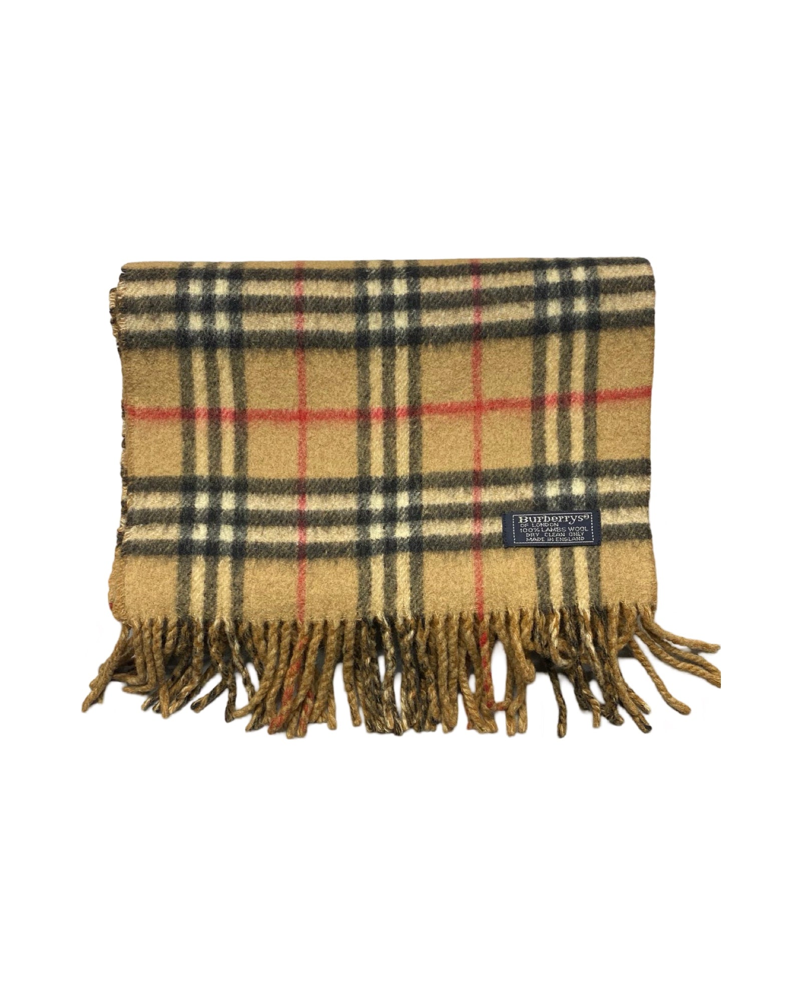 Burberry Beige Check Reversible Wool Scarf (0143) – 100% Wool