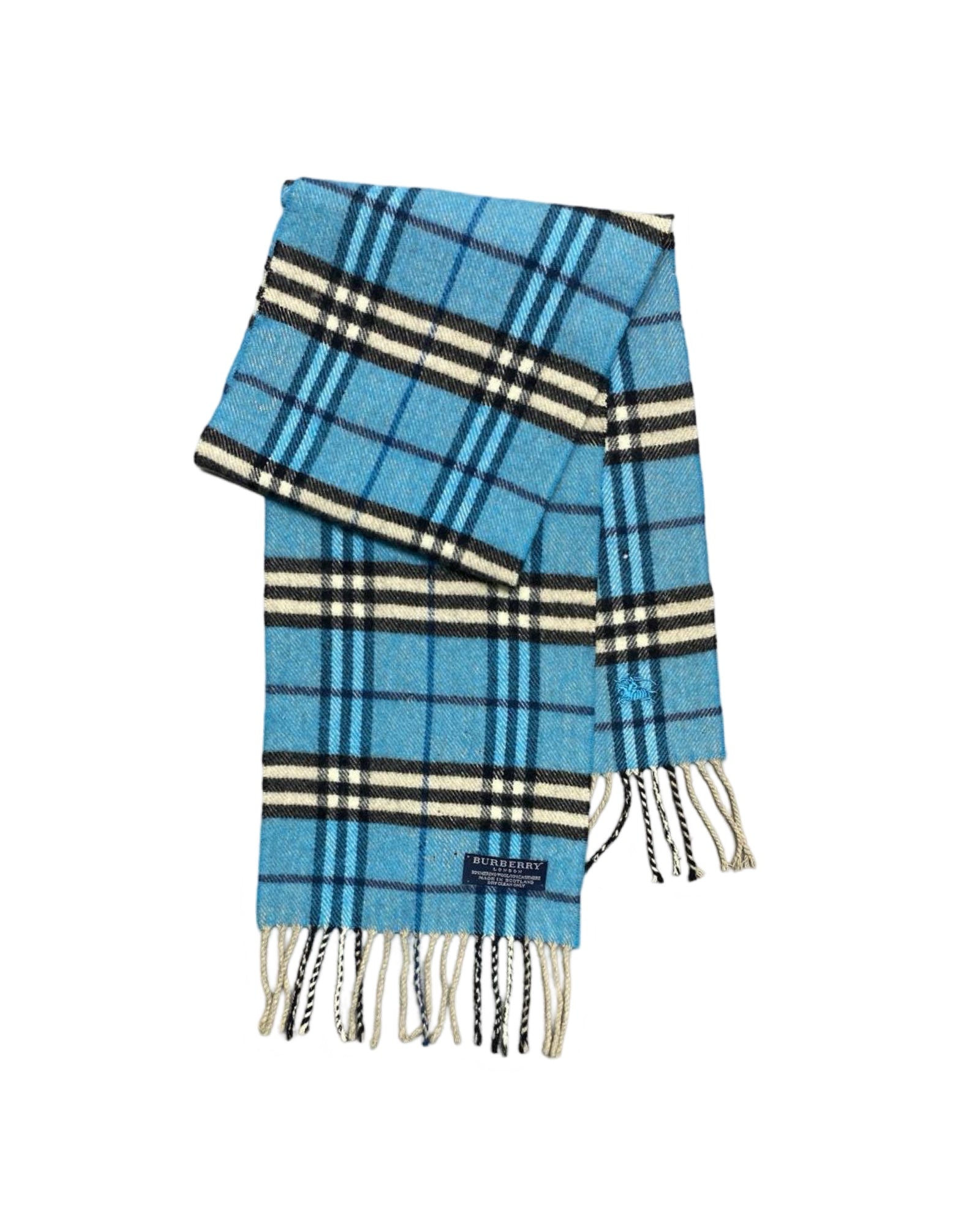 Burberry Light Blue Nova Check Wool & Cashmere Blend Scarf (0079)