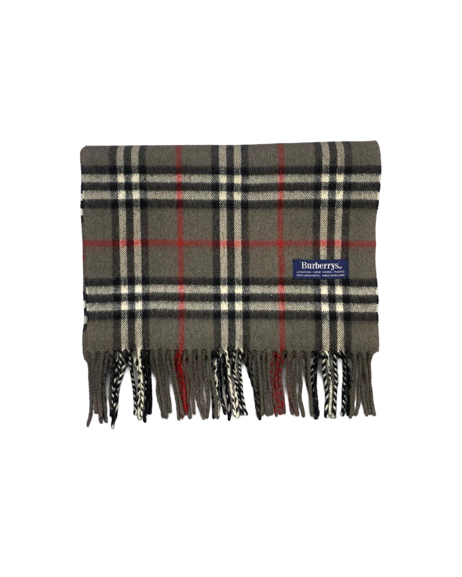 Burberrys Vintage Cashmere Check Scarf | Olive Green Nova Check (0071)