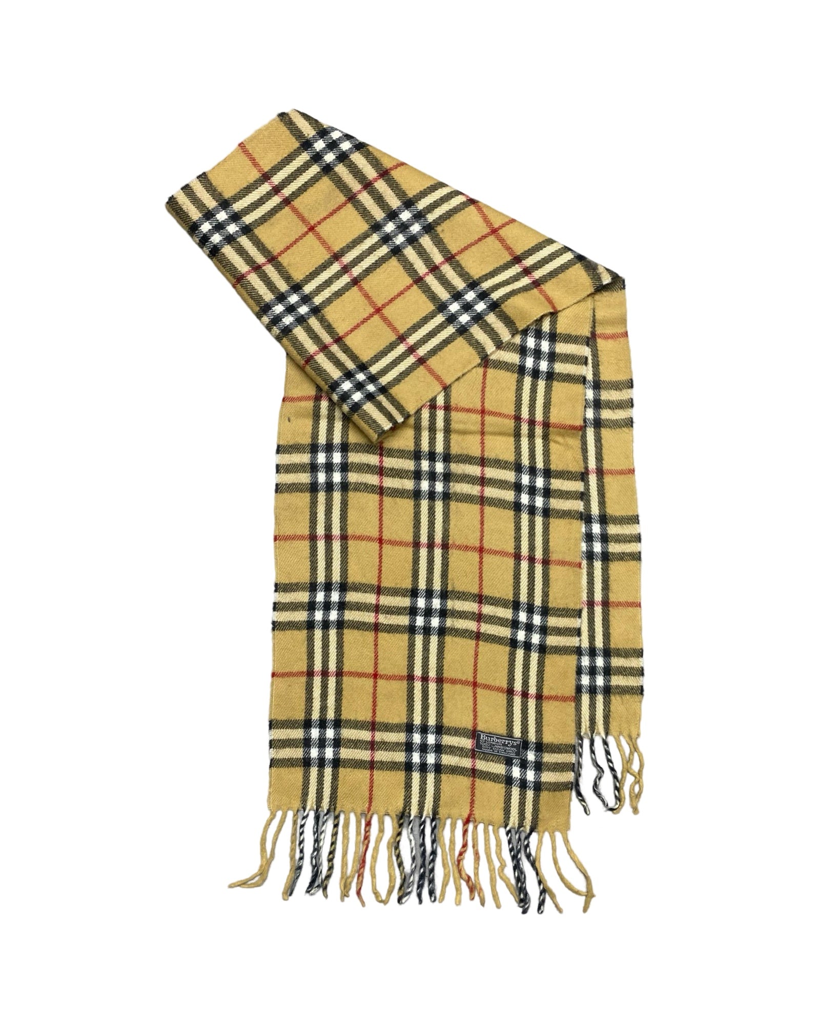 Burberry Vintage Yellow Nova Check Lambswool Scarf (0085)