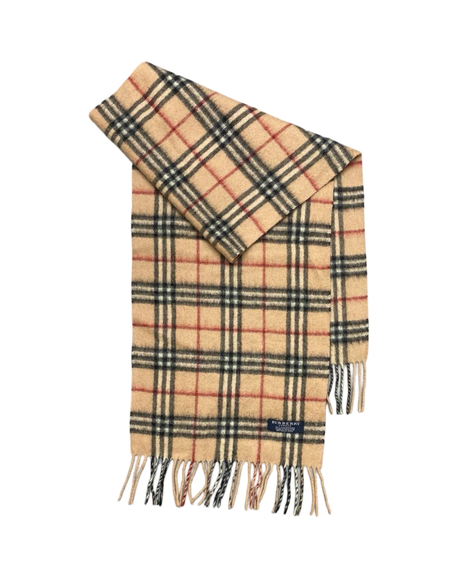 Burberry Camel Nova Check 100% Cashmere Scarf (0088)