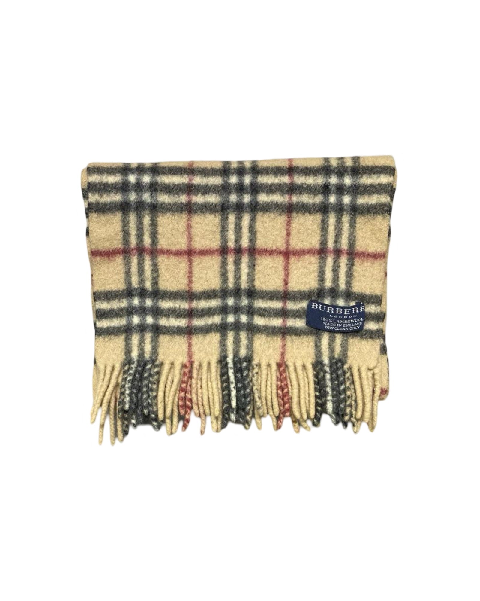 Burberry Beige Check 100% Lambswool Scarf (0092)