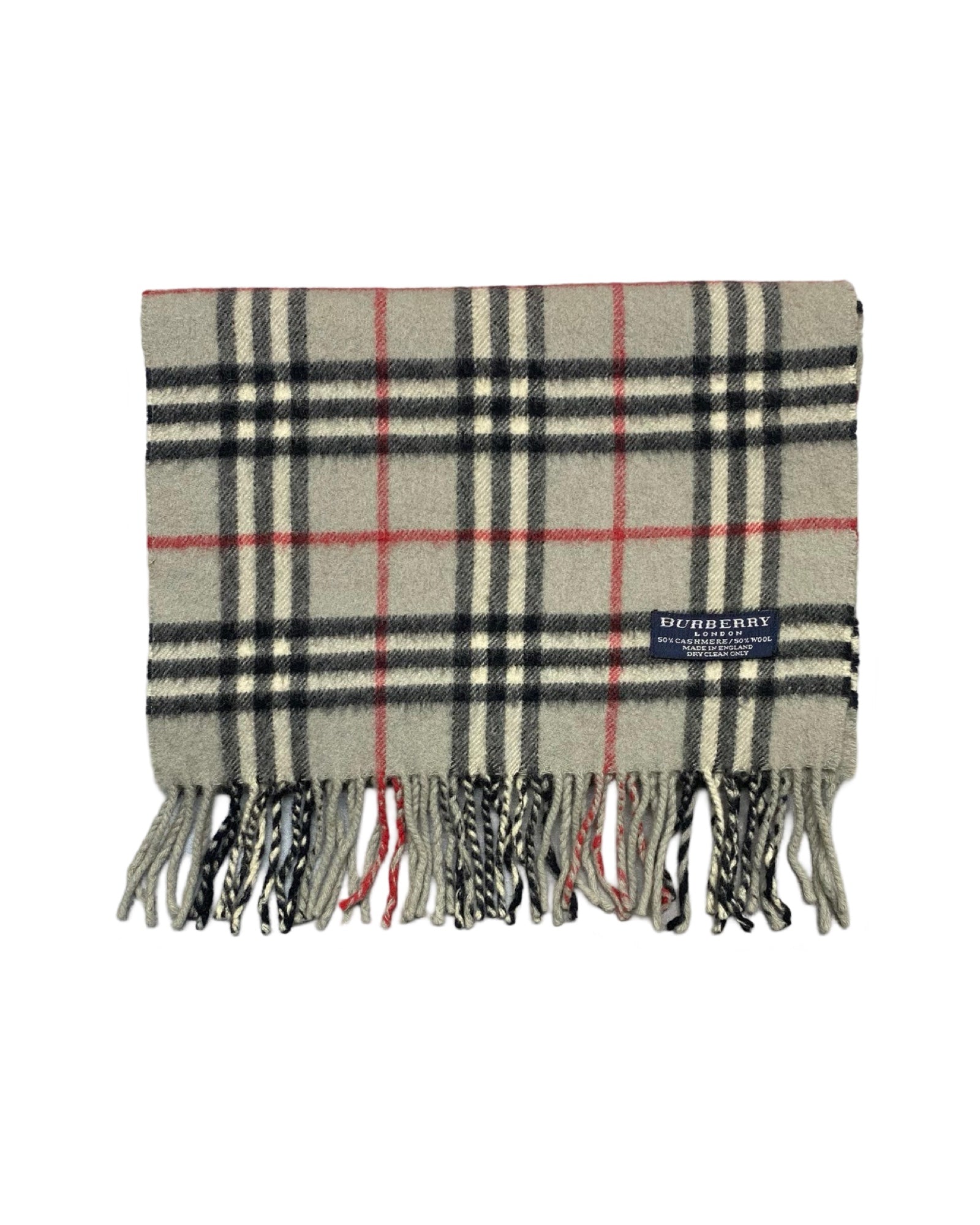 Burberry Classic Check Cashmere Wool Scarf | Light Grey (0073)