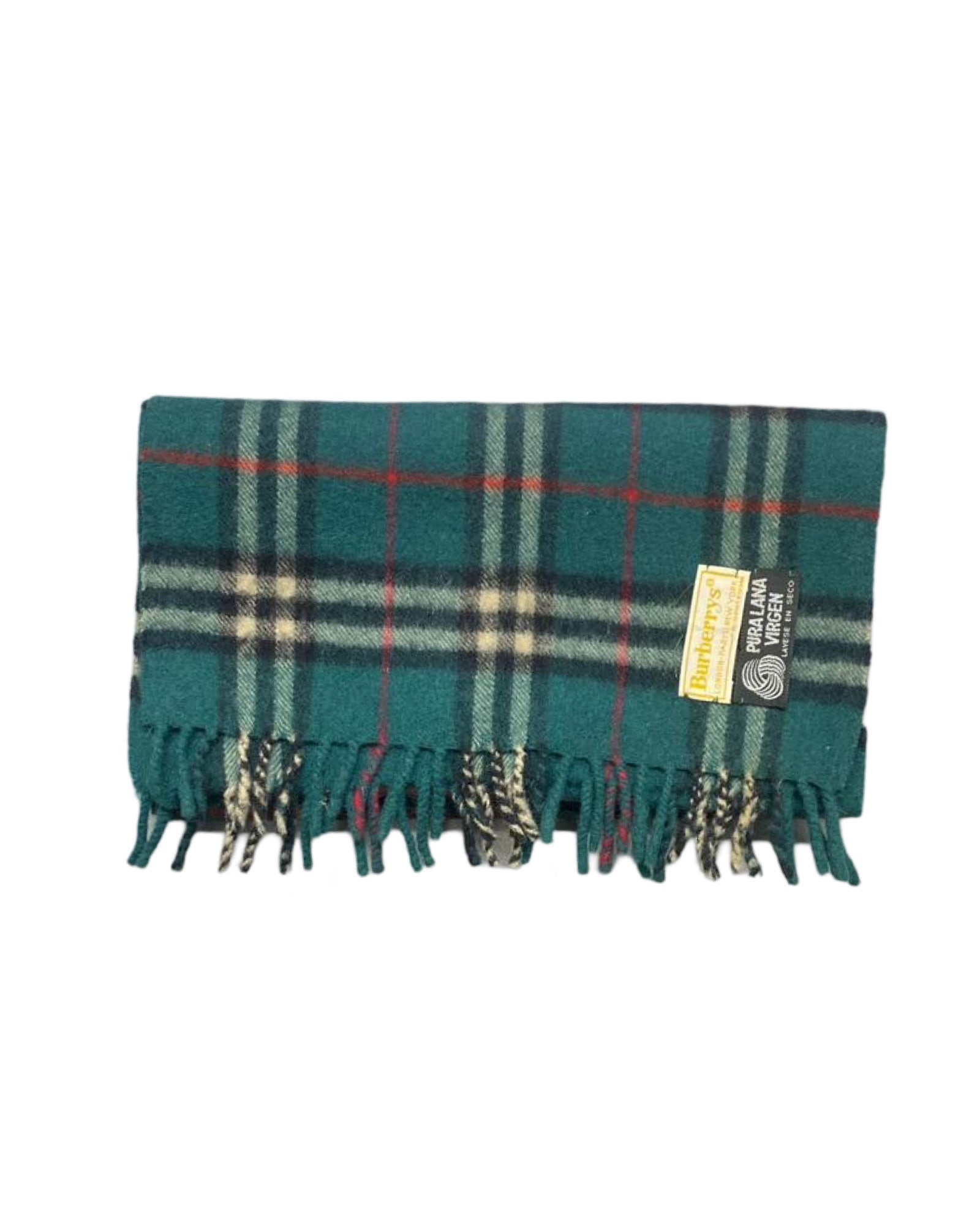 Burberry Green Tartan Check Scarf (0100) – 100% Pura Lana Virgin Wool