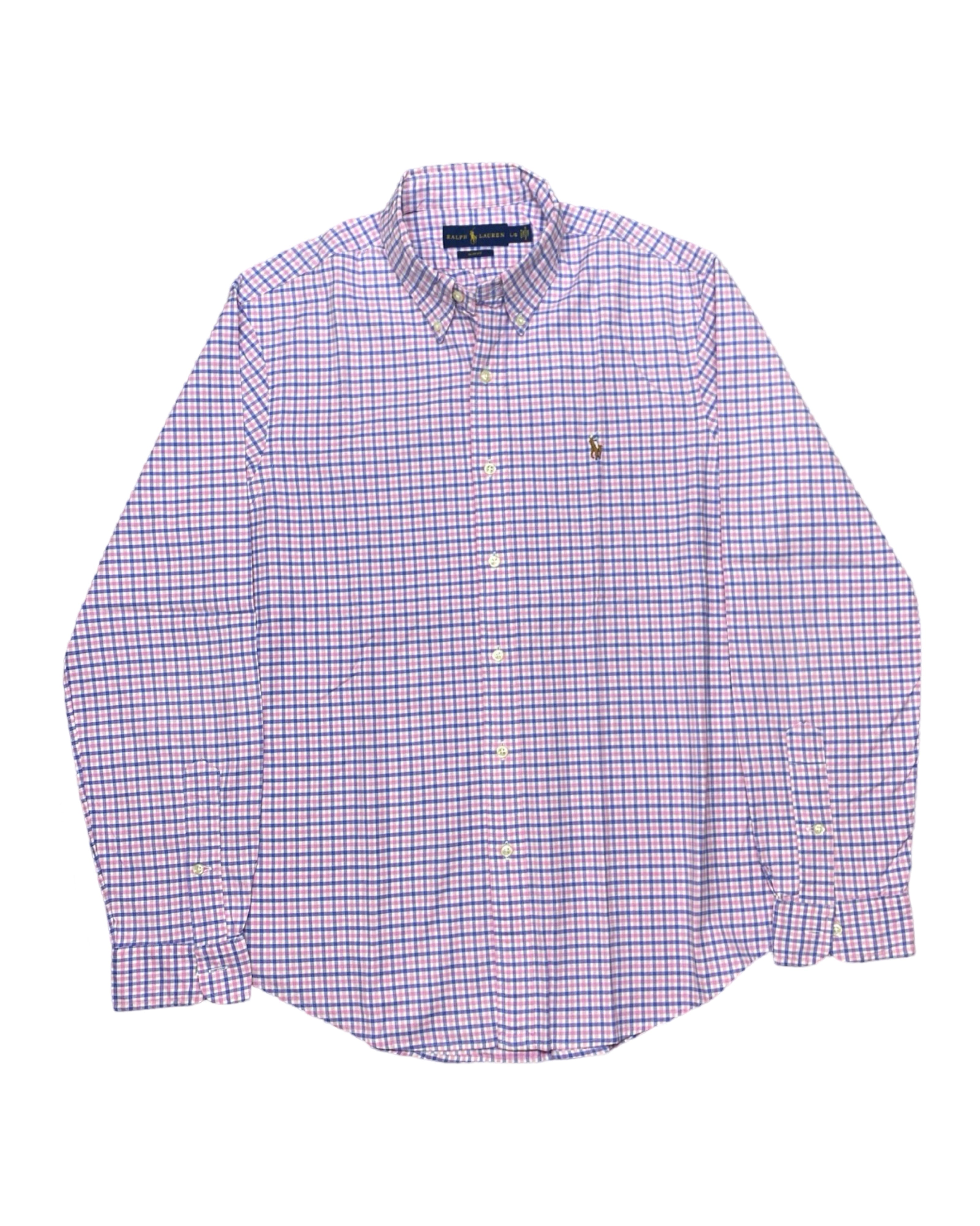 Ralph Lauren Pink & Blue Checked Button-Up Shirt | Chest 22” | Medium