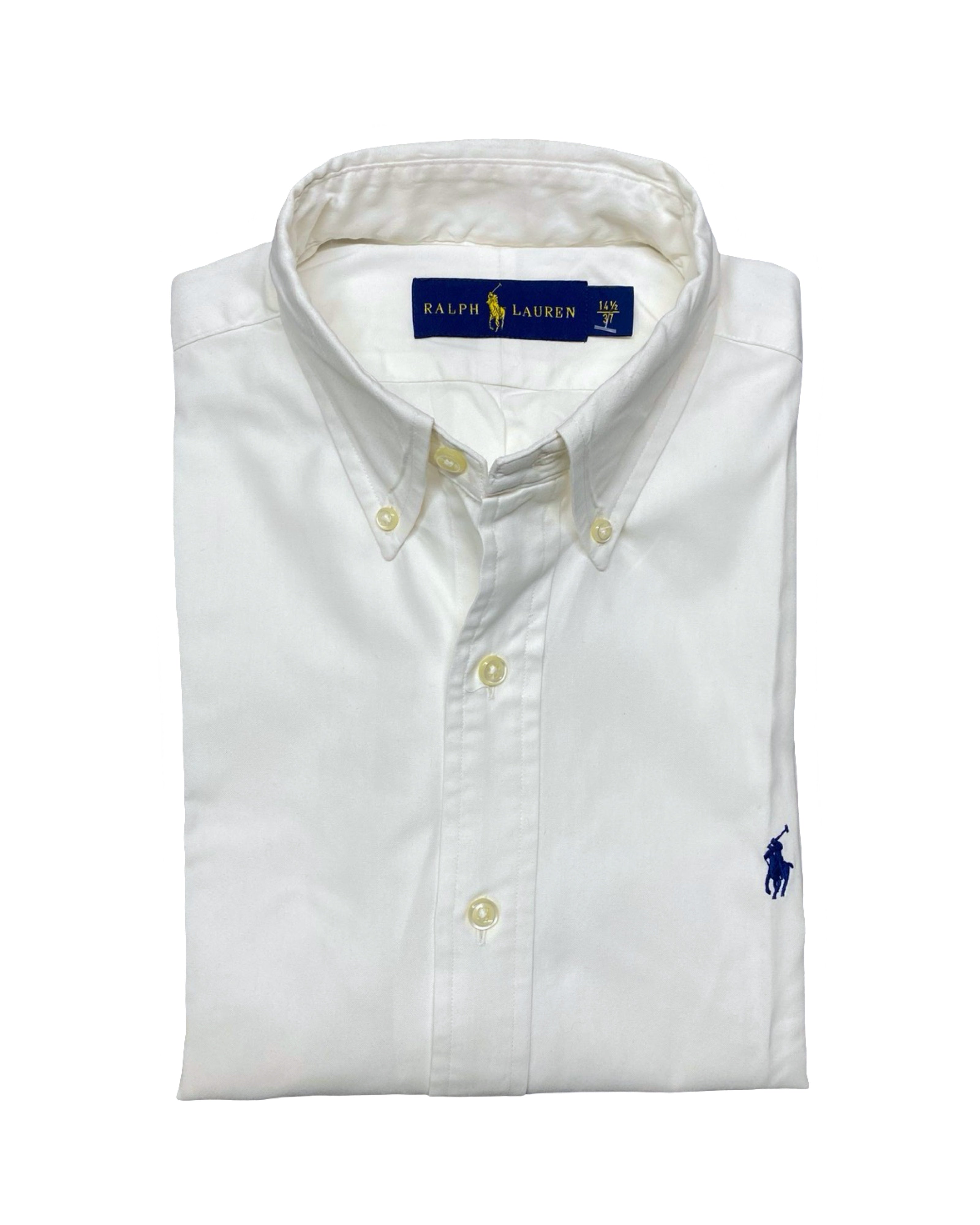 Ralph Lauren White Long-Sleeve Button-Up Shirt | Chest 20.5” | Medium