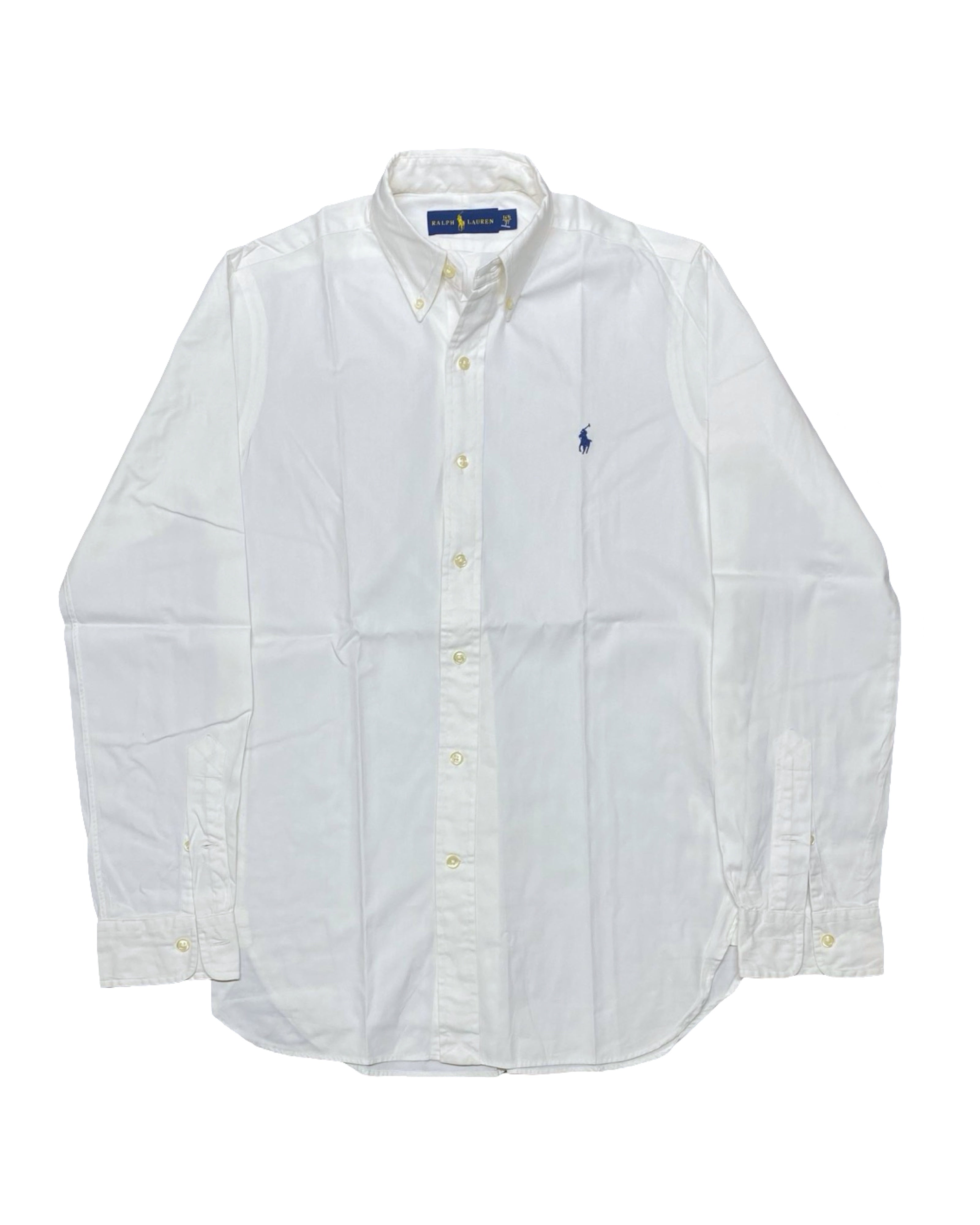 Ralph Lauren White Long-Sleeve Button-Up Shirt | Chest 20.5” | Medium